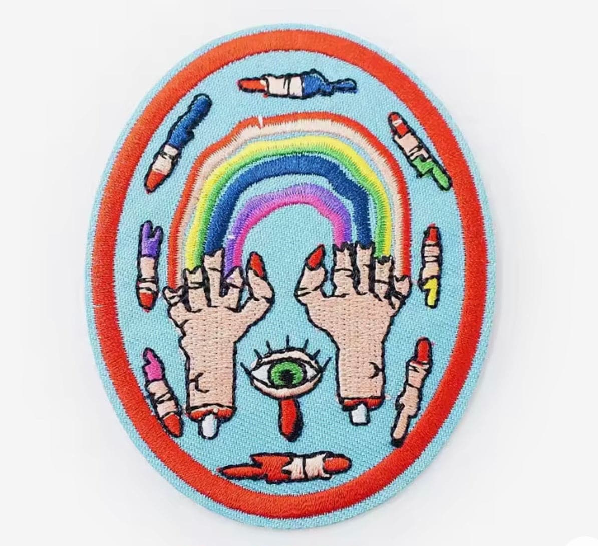 Rainbow Hands- Embroidered Iron On Patch — photo 1 of 2