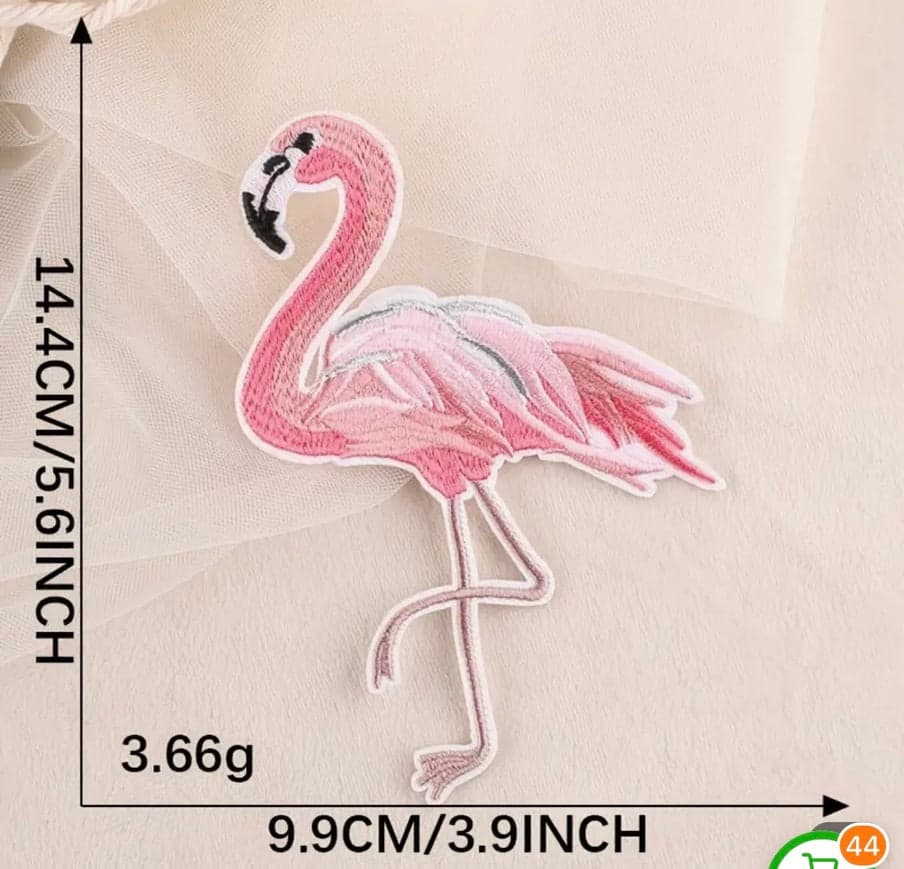 Flamingo XLarge- Embroidered Cloth Patch — photo 2 of 5