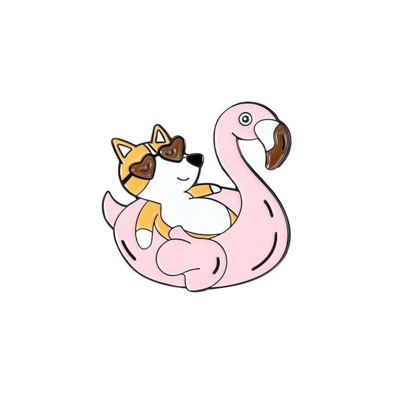 Flamingo Float Pupper- Enamel Pin
