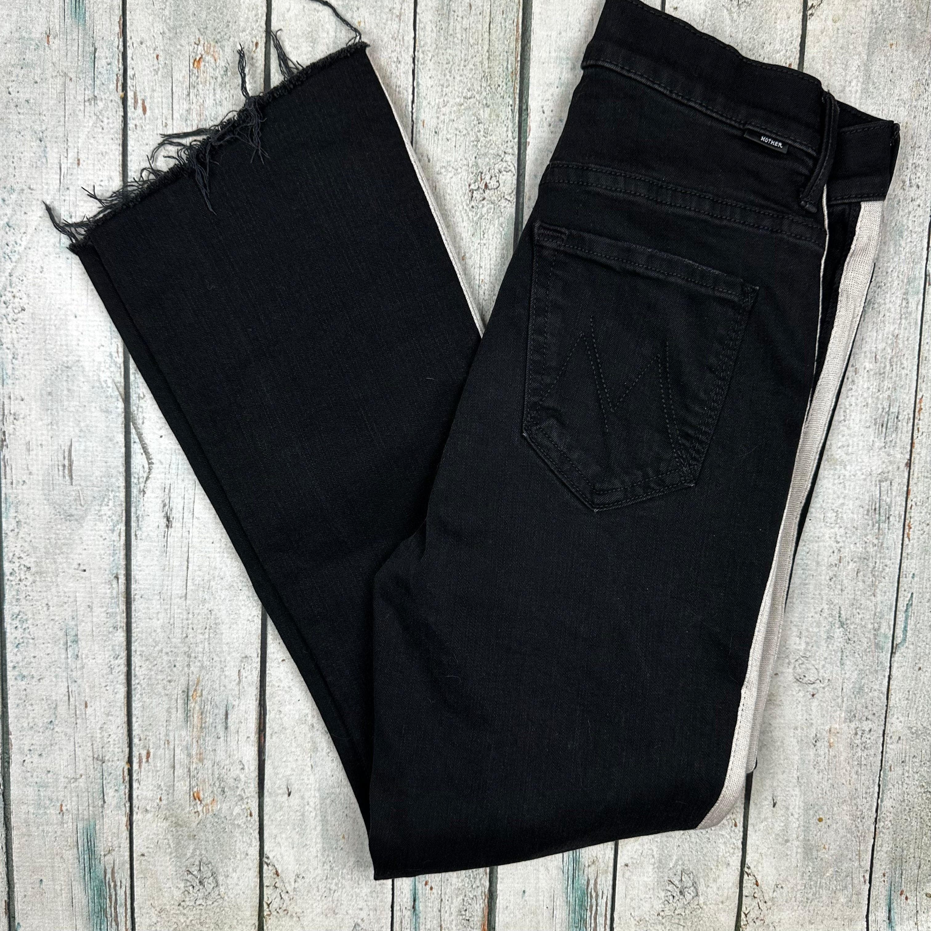 Mother 'The Insider Crop' Black Side Stripe Jeans - Size 25 — photo 3 of 9