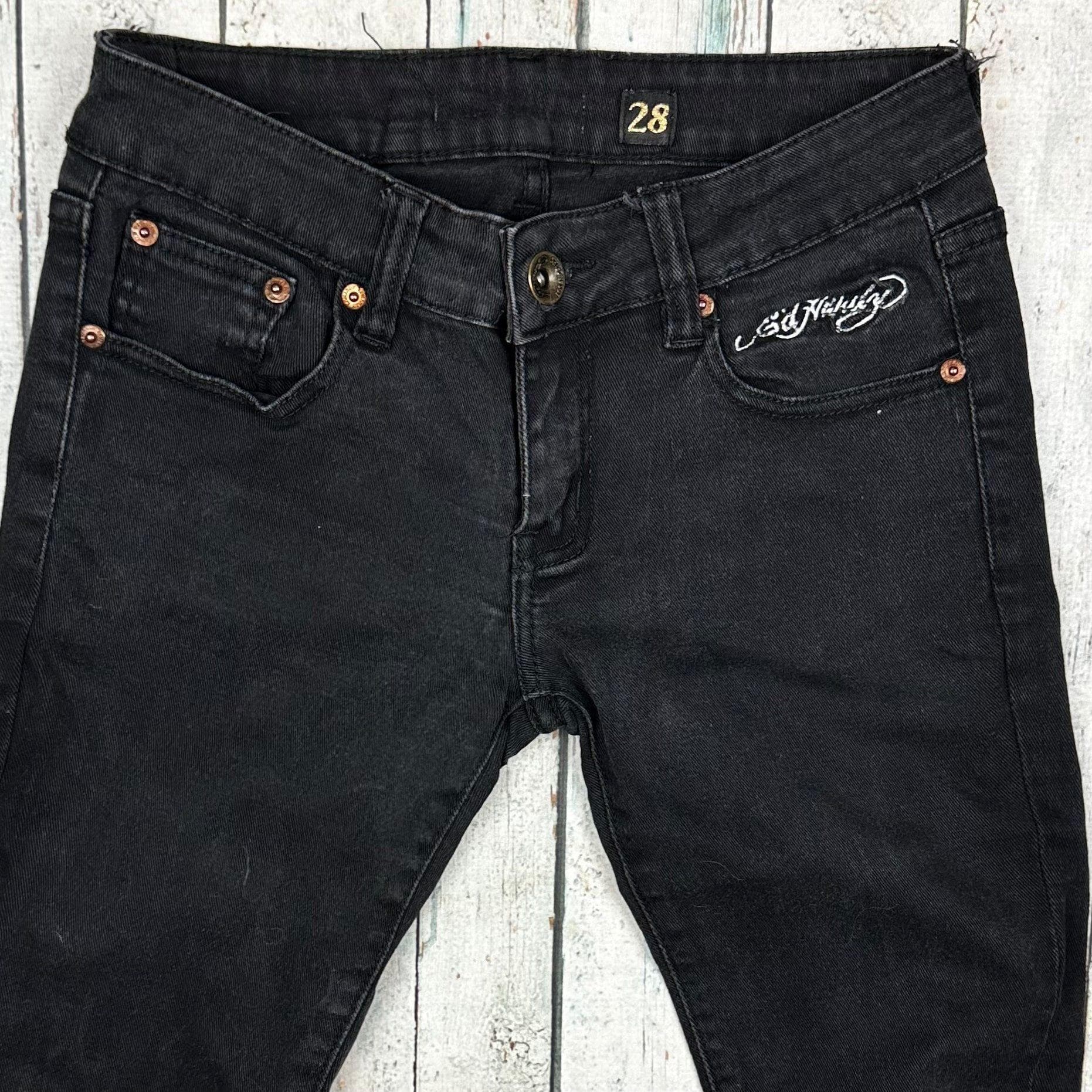 Ed Hardy 'Love Kills' Embroidered Tattoo Ladies Denim Jeans - Size 28 — photo 3 of 6