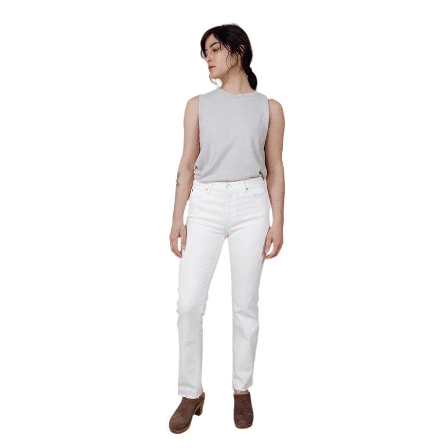 MIH 'Daily Jean' White Mid Rise Straight Leg Jeans- Size 24 — photo 1 of 8