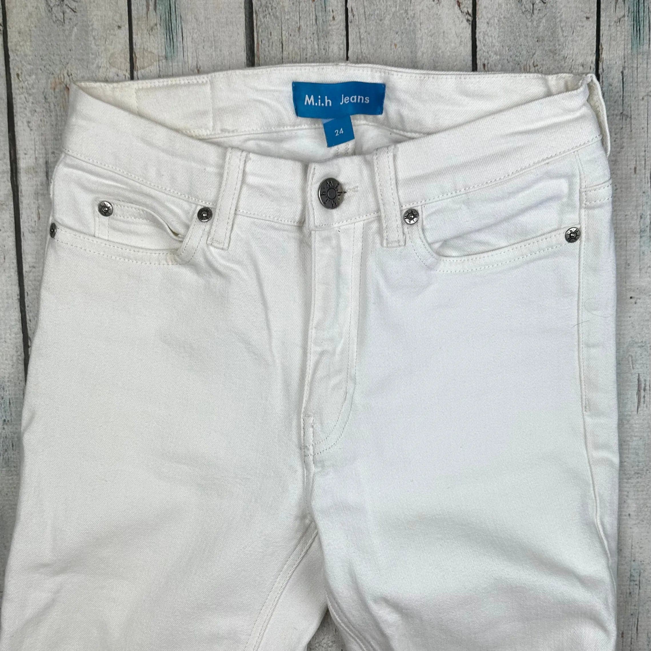 MIH 'Daily Jean' White Mid Rise Straight Leg Jeans- Size 24 — photo 6 of 8