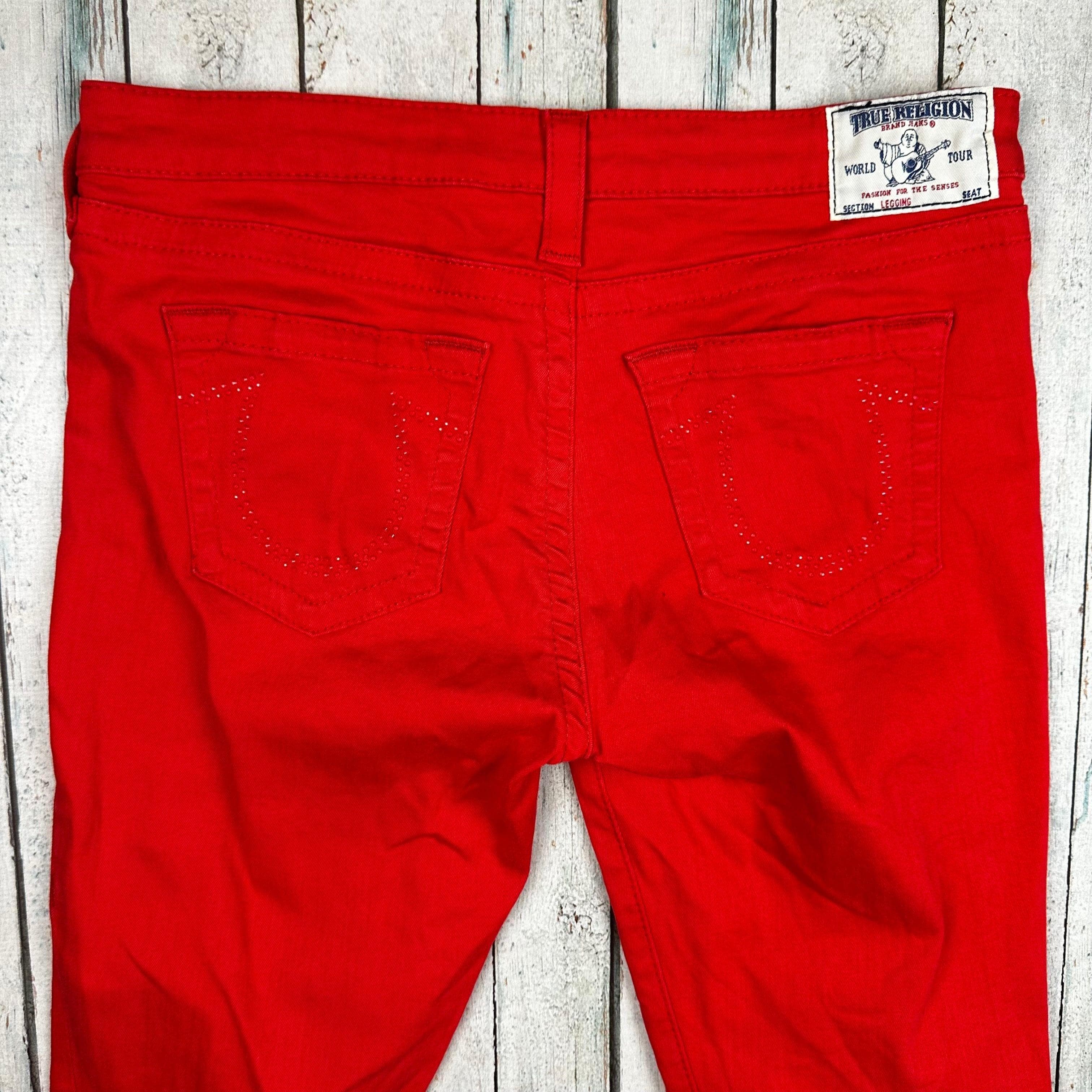 True Religion USA Made 'Legging' Red Skinny Jeans- Size 31 — photo 3 of 8