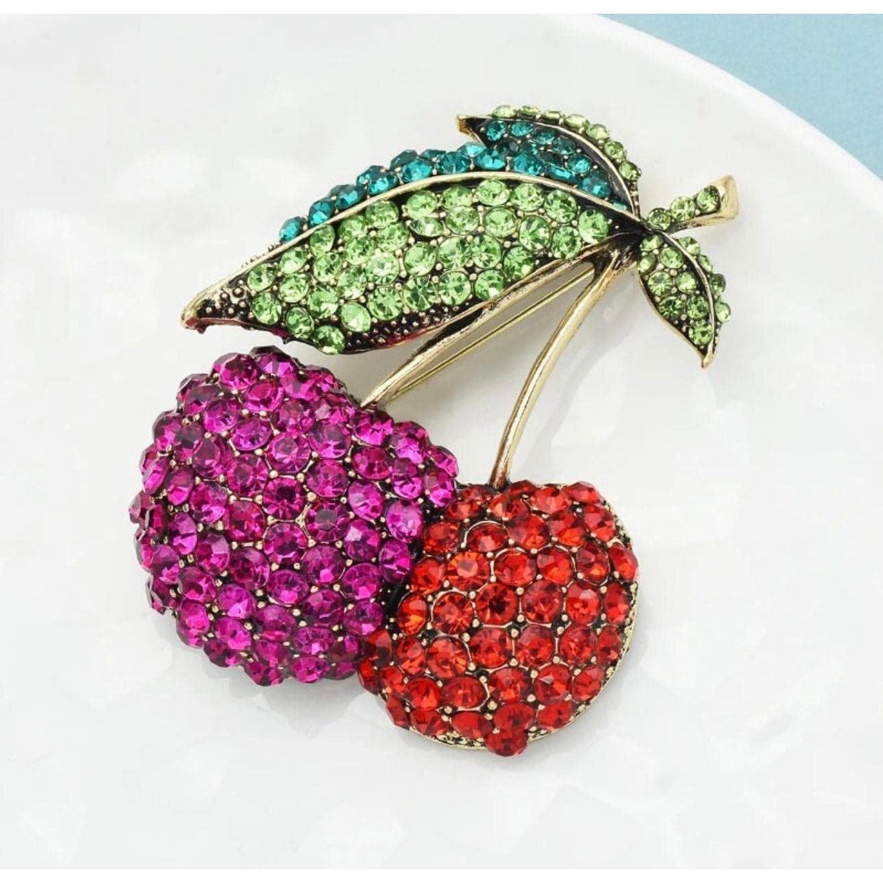Jewelled Large Cherries Brooch — photo 2 of 2