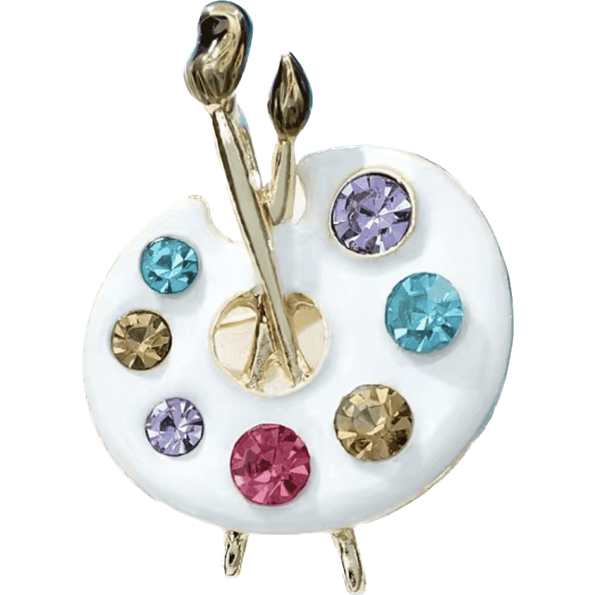 Crystal Jewelled Artist Palette Brooch — photo 1 of 6