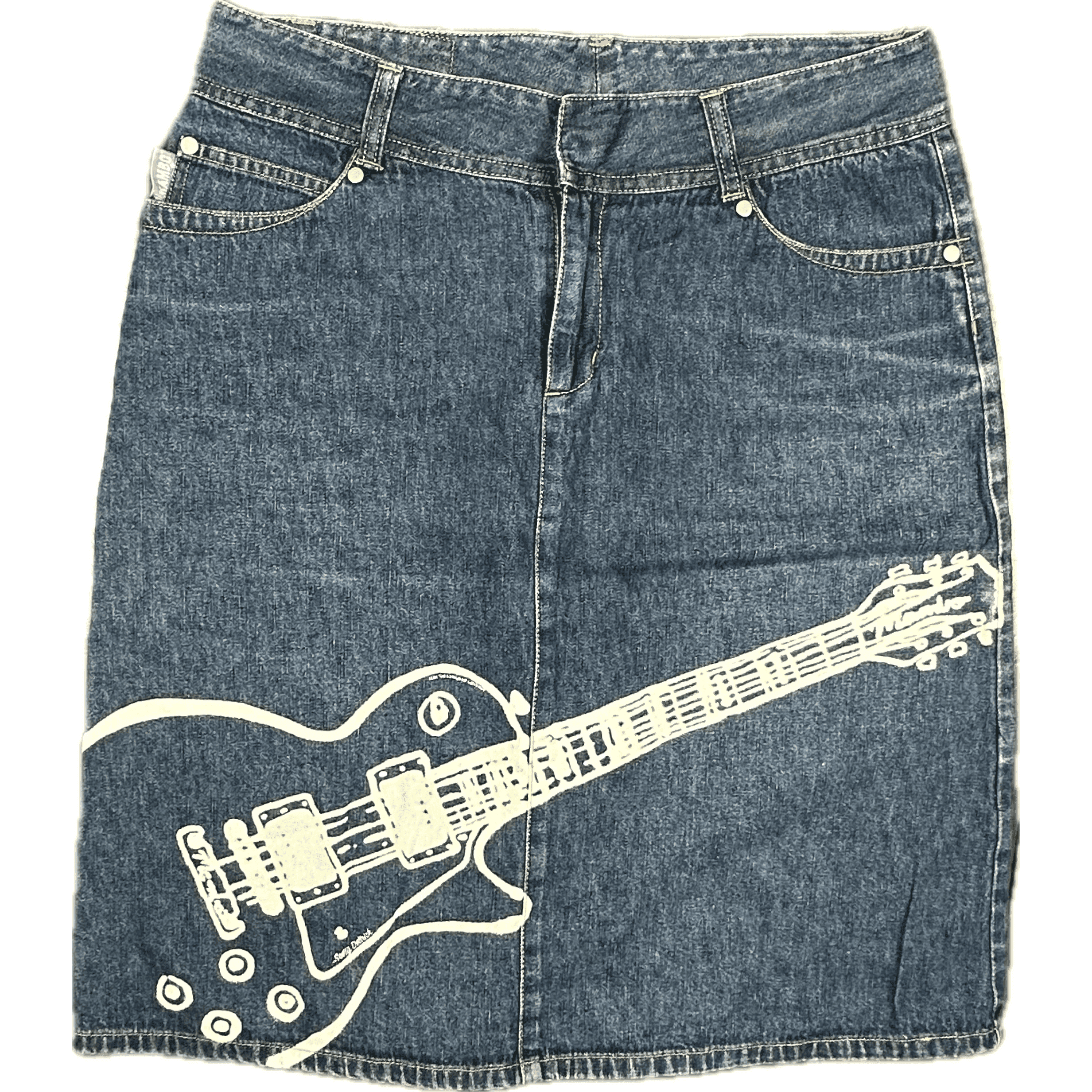 Mambo Vintage 90's Guitar front Denim Skirt - Suit Size 10 — photo 1 of 7