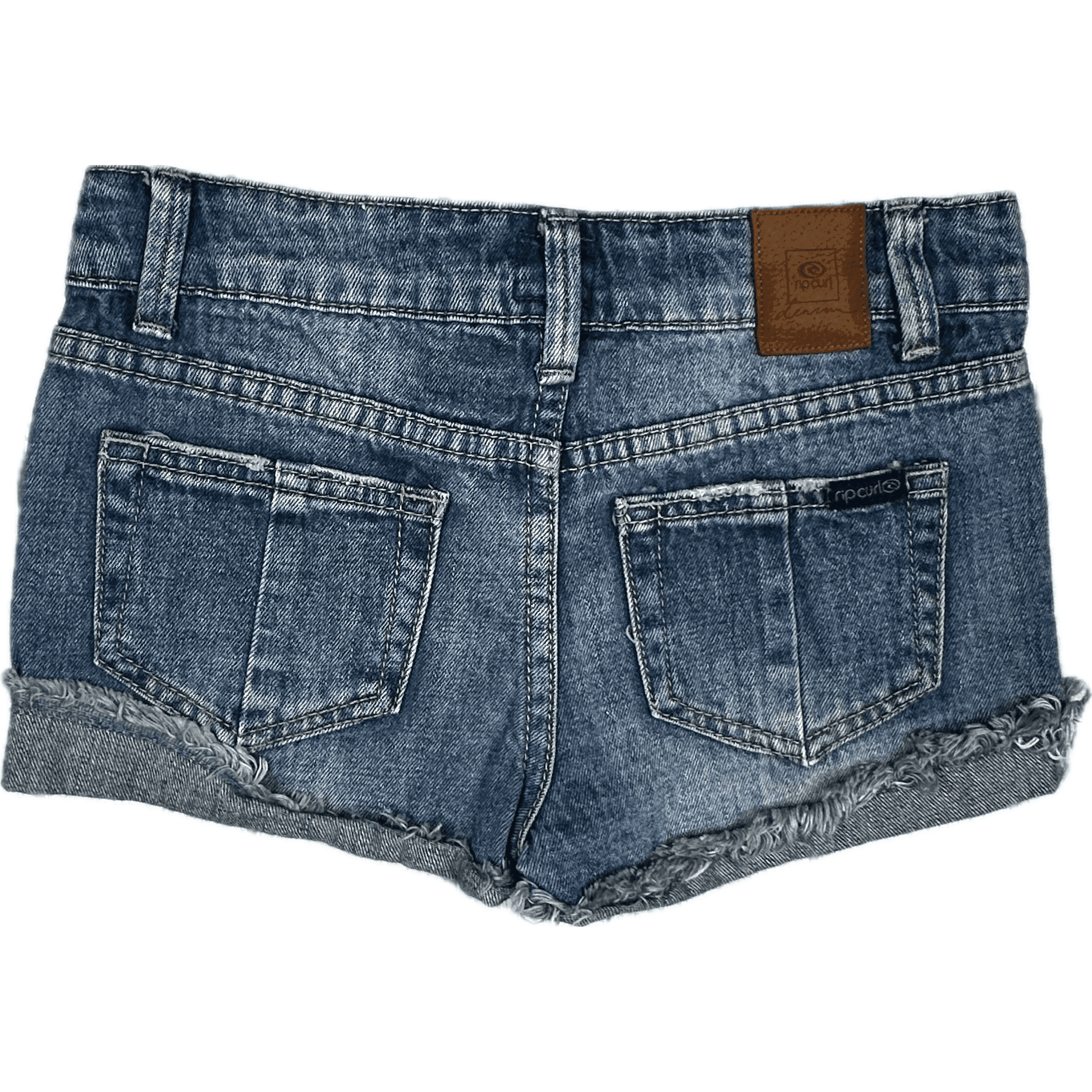 Rip Curl Girls Raw Hem Stretch Denim Shorts - Size 10Y — photo 1 of 5