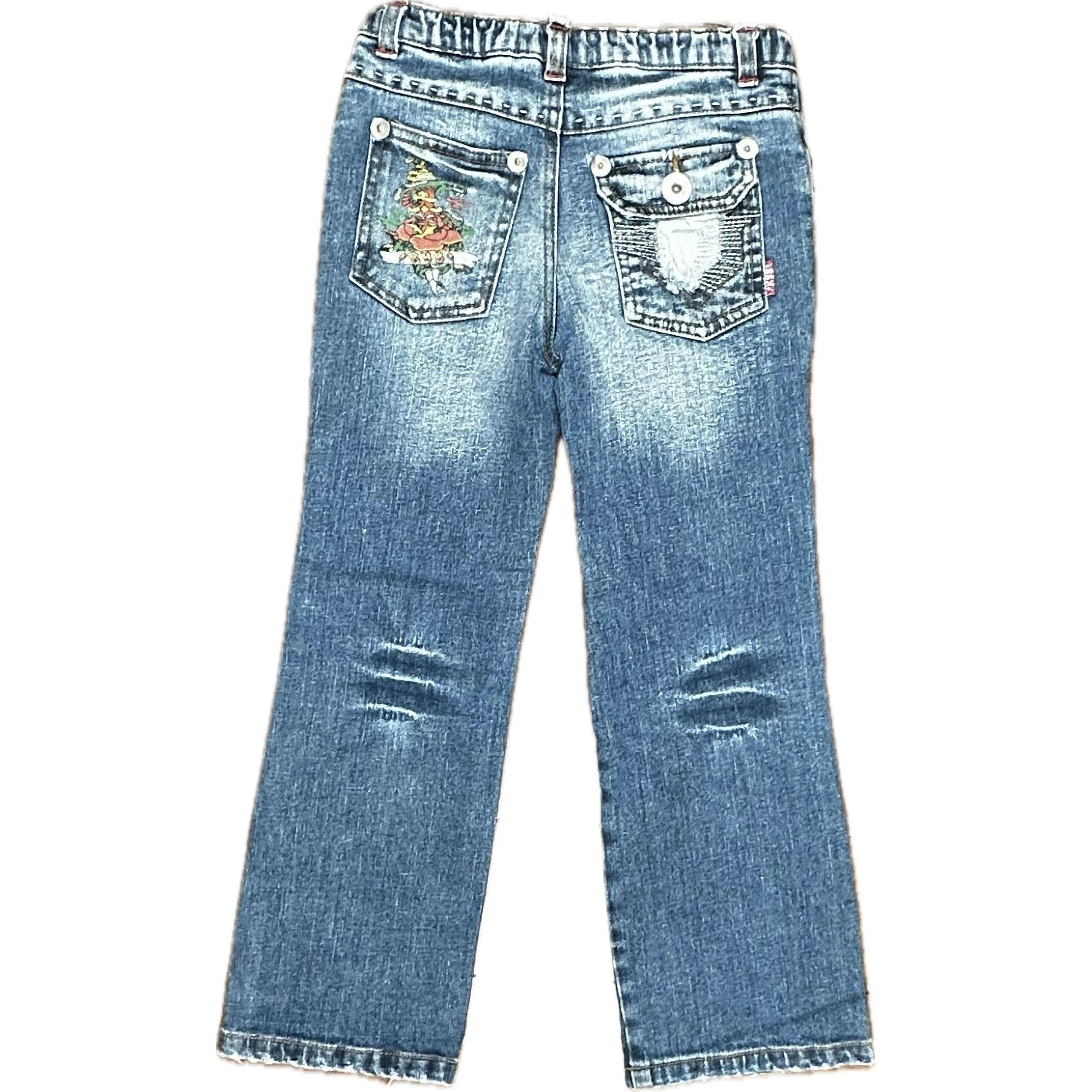 Rock your Baby Tattoo Print Distressed Denim Jeans- Size 5 — photo 2 of 7