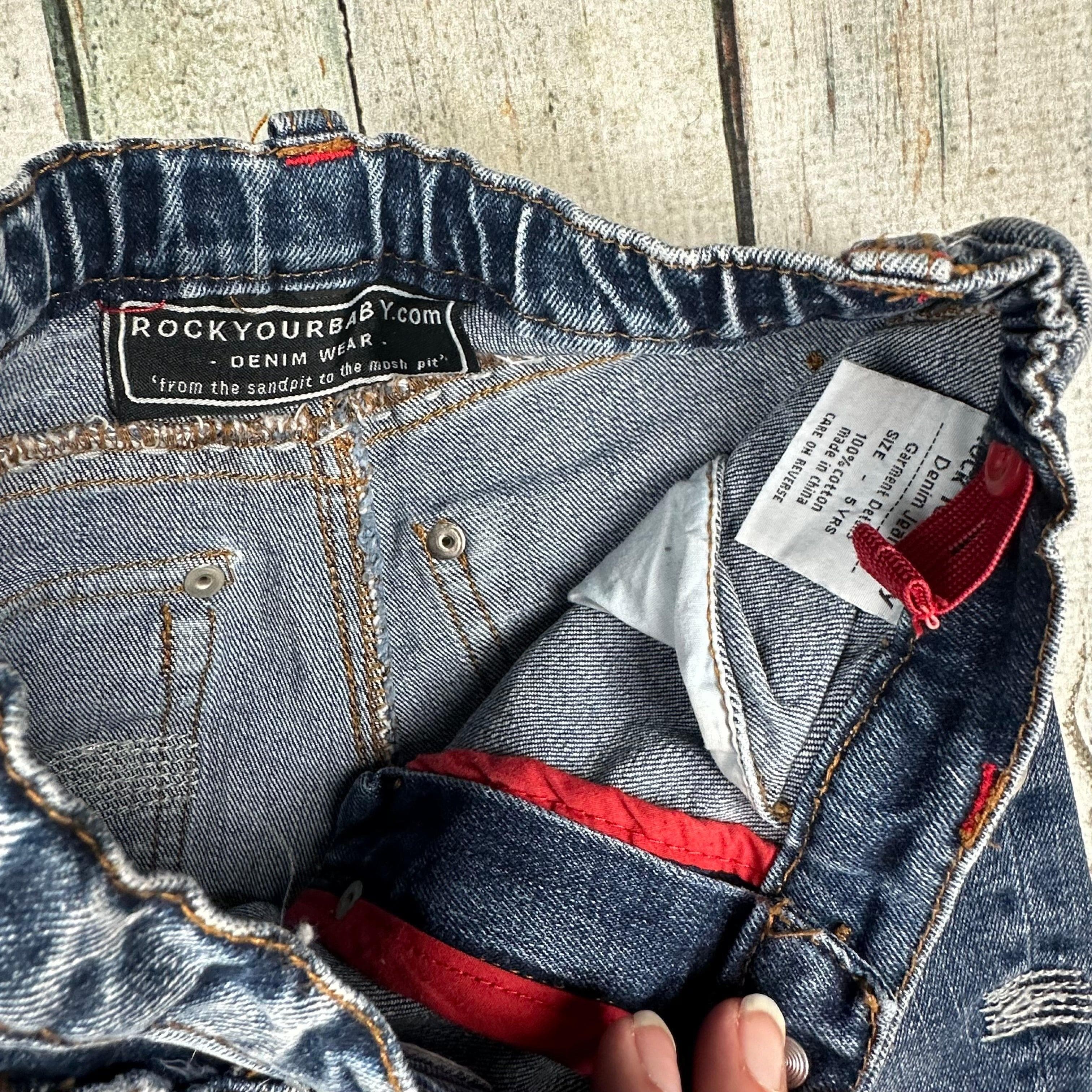 Rock your Baby Tattoo Print Distressed Denim Jeans- Size 5 — photo 6 of 7