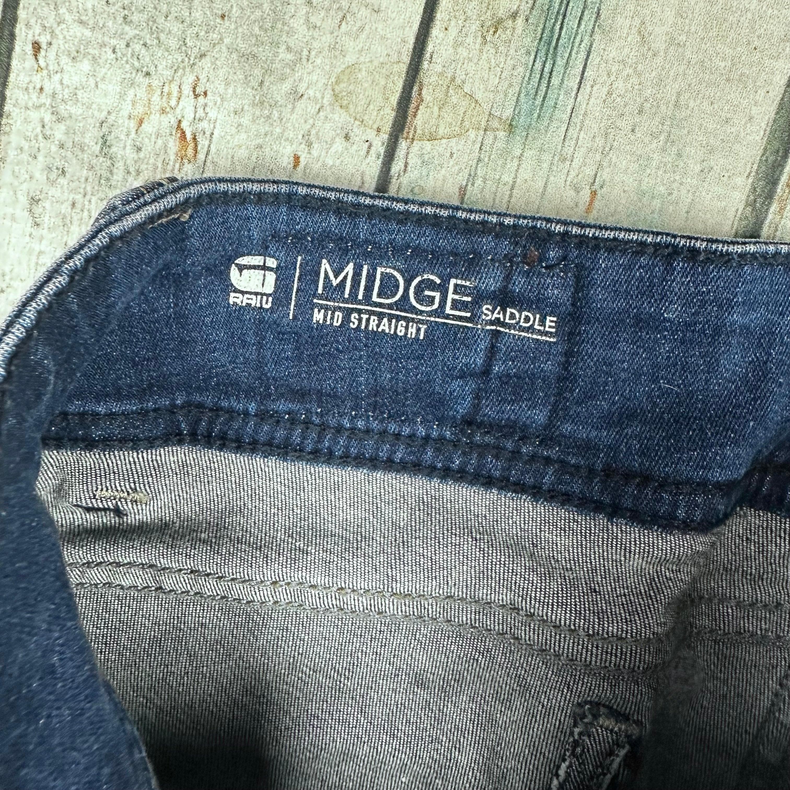 G Star RAW Womens 'Midge Saddle Mid Straight' Jeans -Size 27 — photo 6 of 8