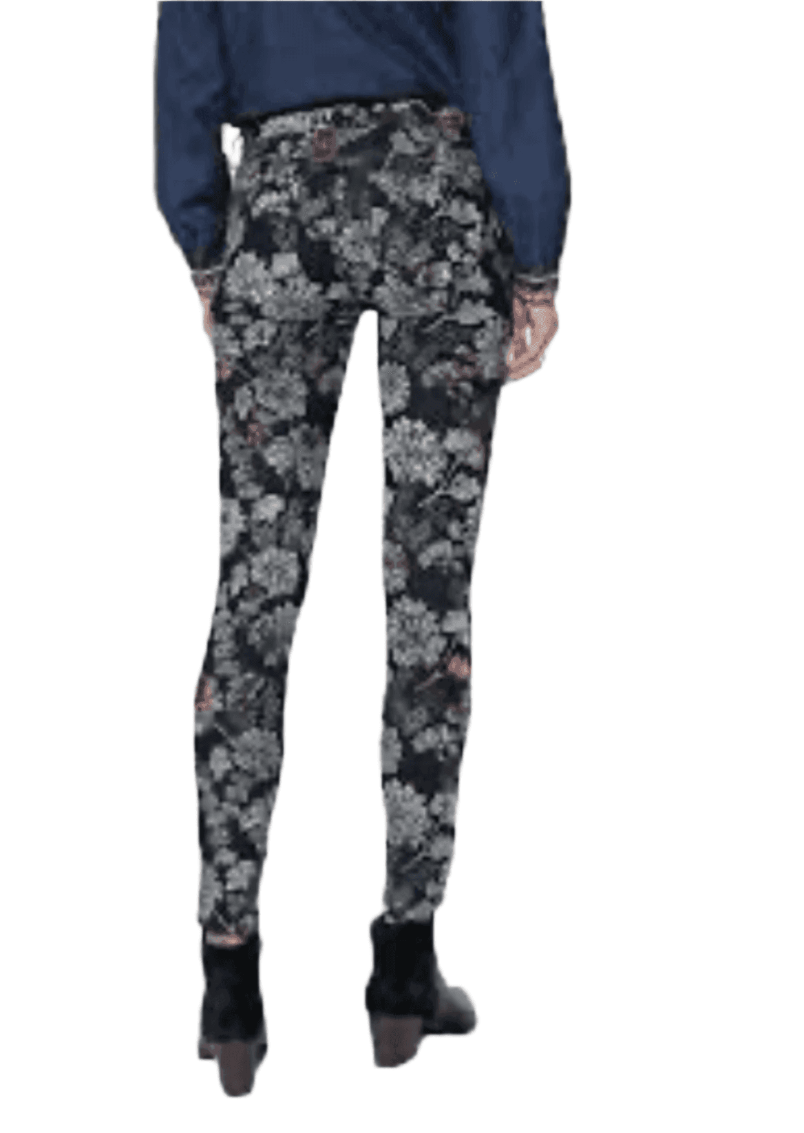 Desigual Blue Floral Skinny Mid Rise Jeans - Size 33 — photo 2 of 8