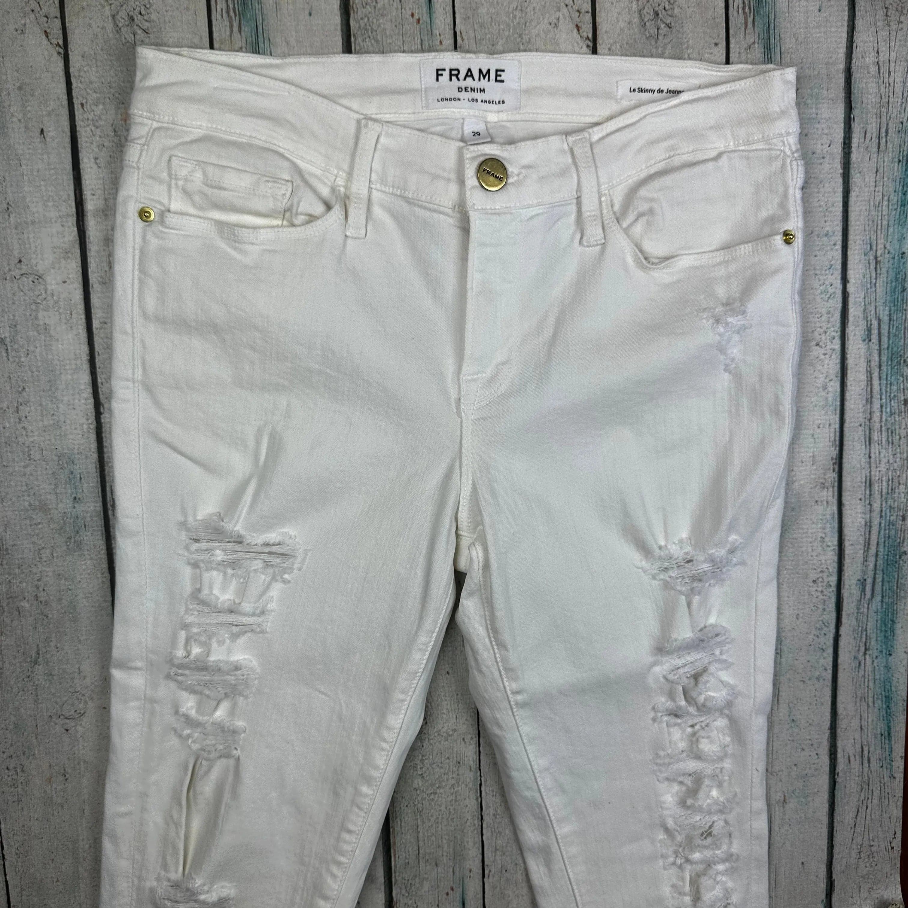 Frame Denim 'Le Skinny de Jeanne' White Busted Front Jeans -Size 29 — photo 4 of 7