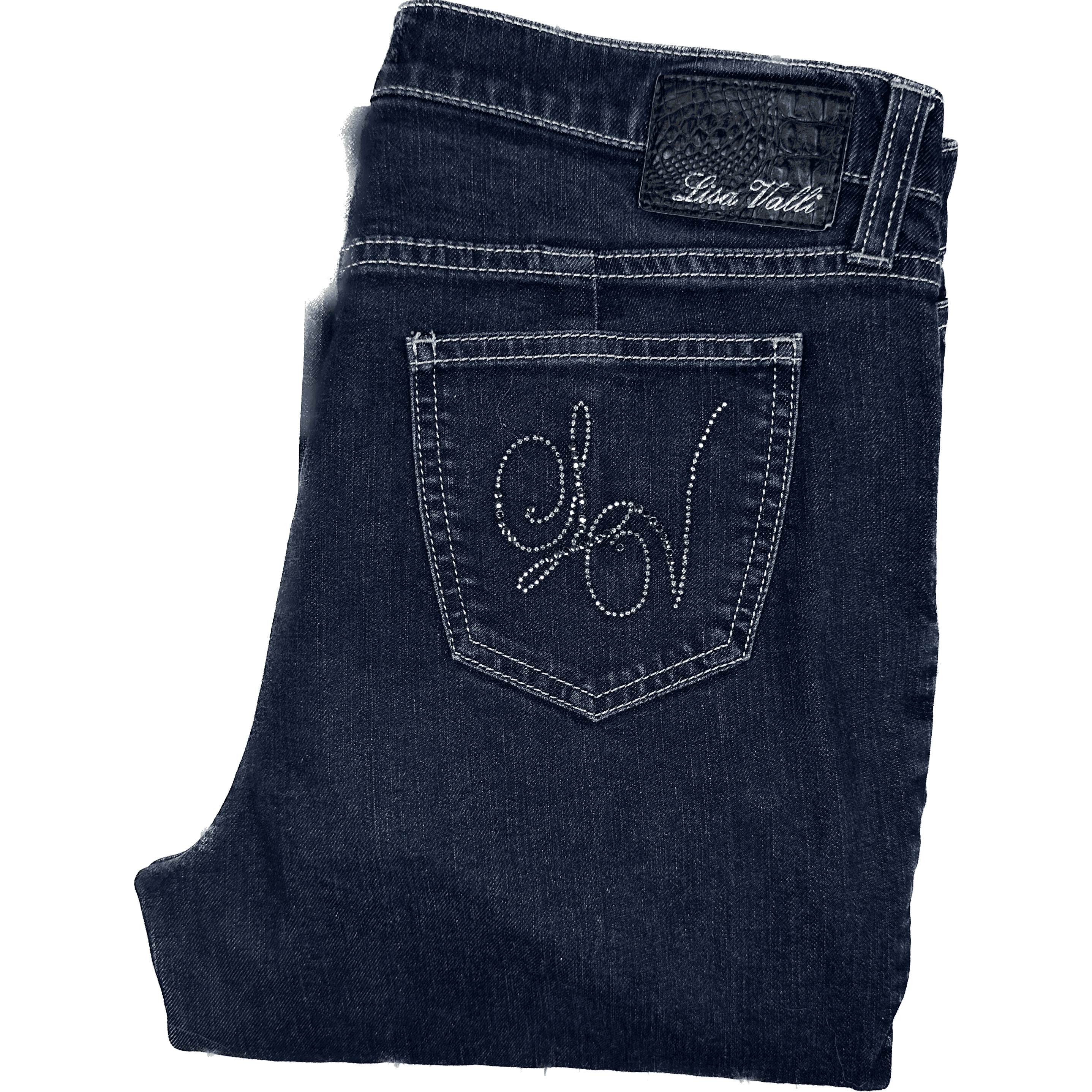 Lisa Valli Straight Leg 'LV' Logo Stretch Jeans Size- 29 — photo 2 of 6