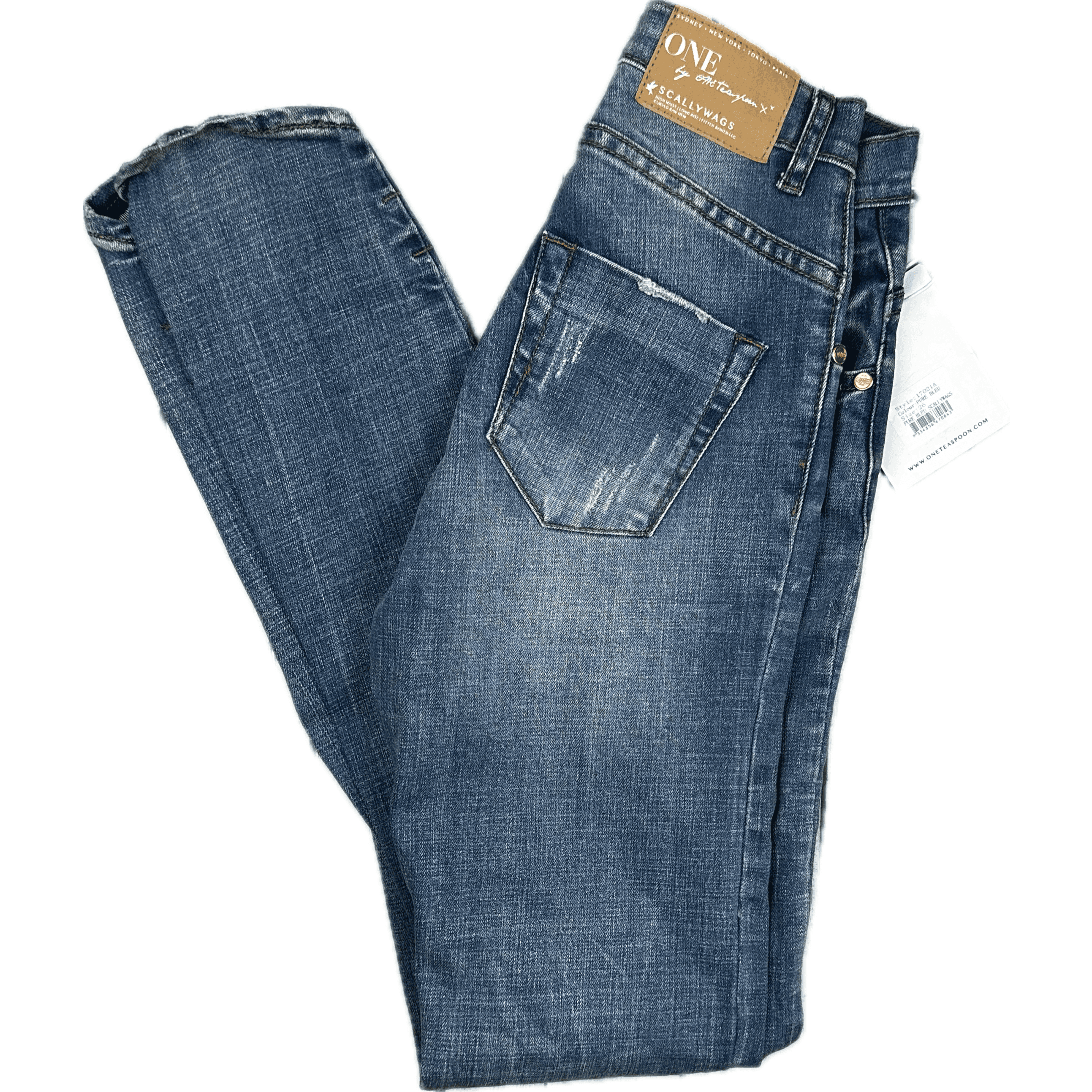 NWT- One Teaspoon "Scallywags" High Waist Pure Bleu Wash - Size 26" — photo 3 of 6
