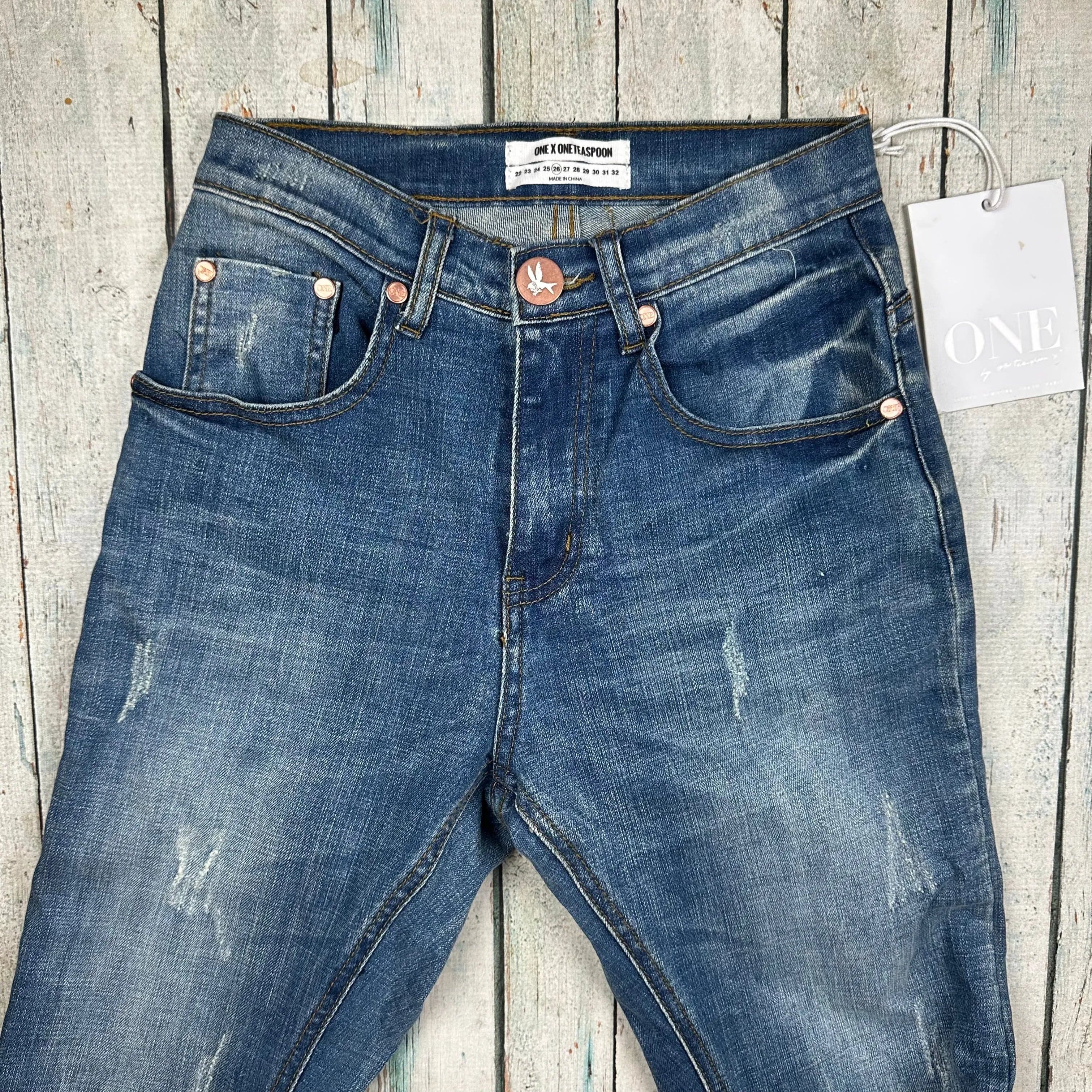 NWT- One Teaspoon "Scallywags" High Waist Pure Bleu Wash - Size 26" — photo 5 of 6
