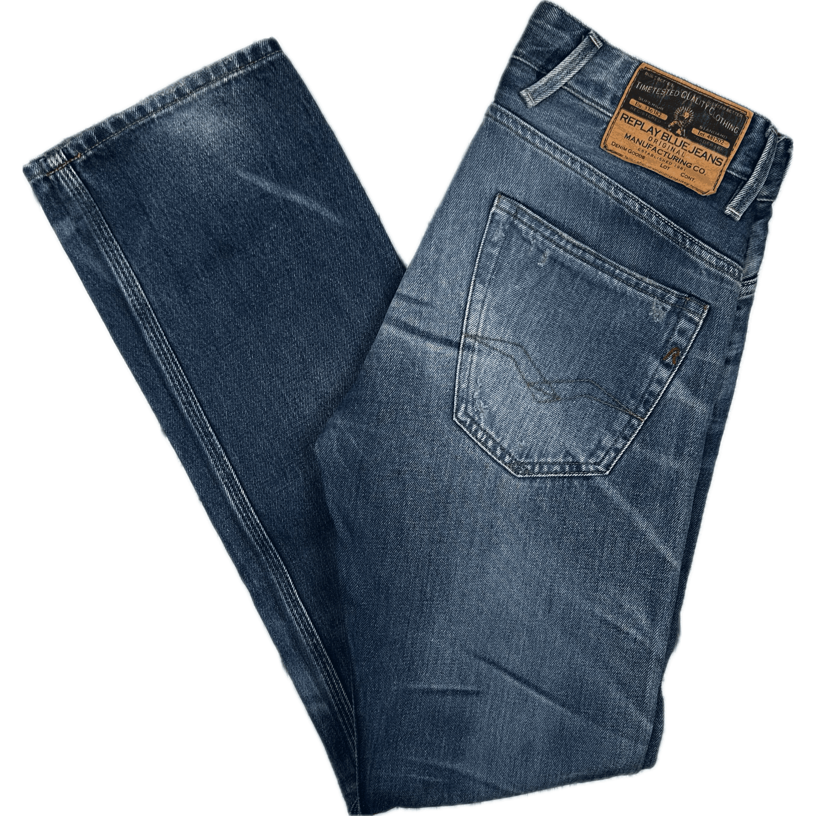 Replay Italy Mens Slim Fit Distress Jeans- Size 30/34 — photo 1 of 7
