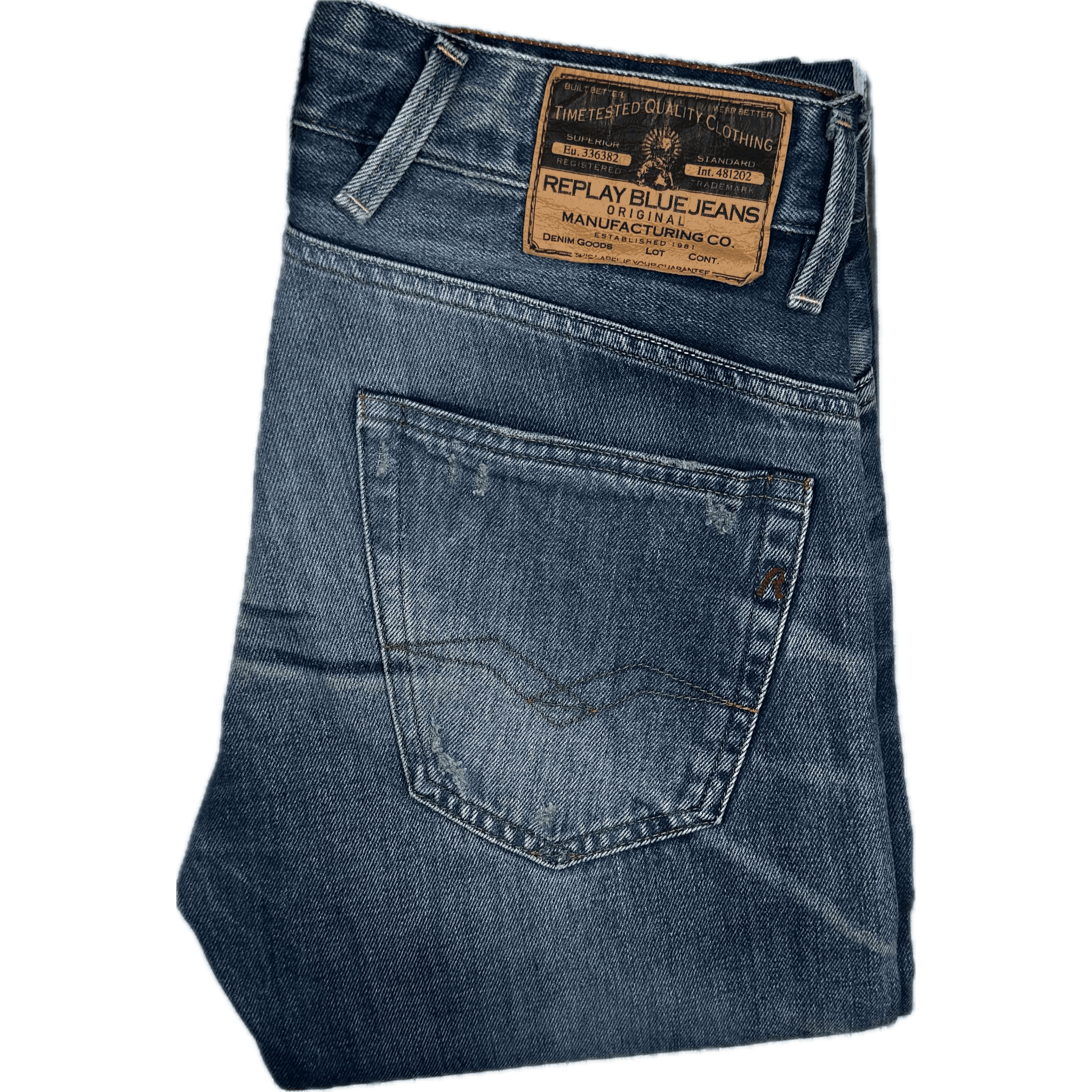 Replay Italy Mens Slim Fit Distress Jeans- Size 30/34 — photo 2 of 7