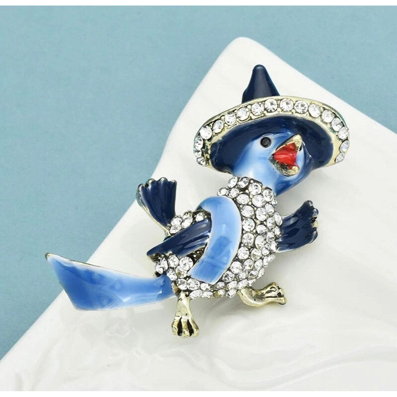 Pedro the Parrot Jewelled & Enamel Brooch — photo 2 of 2