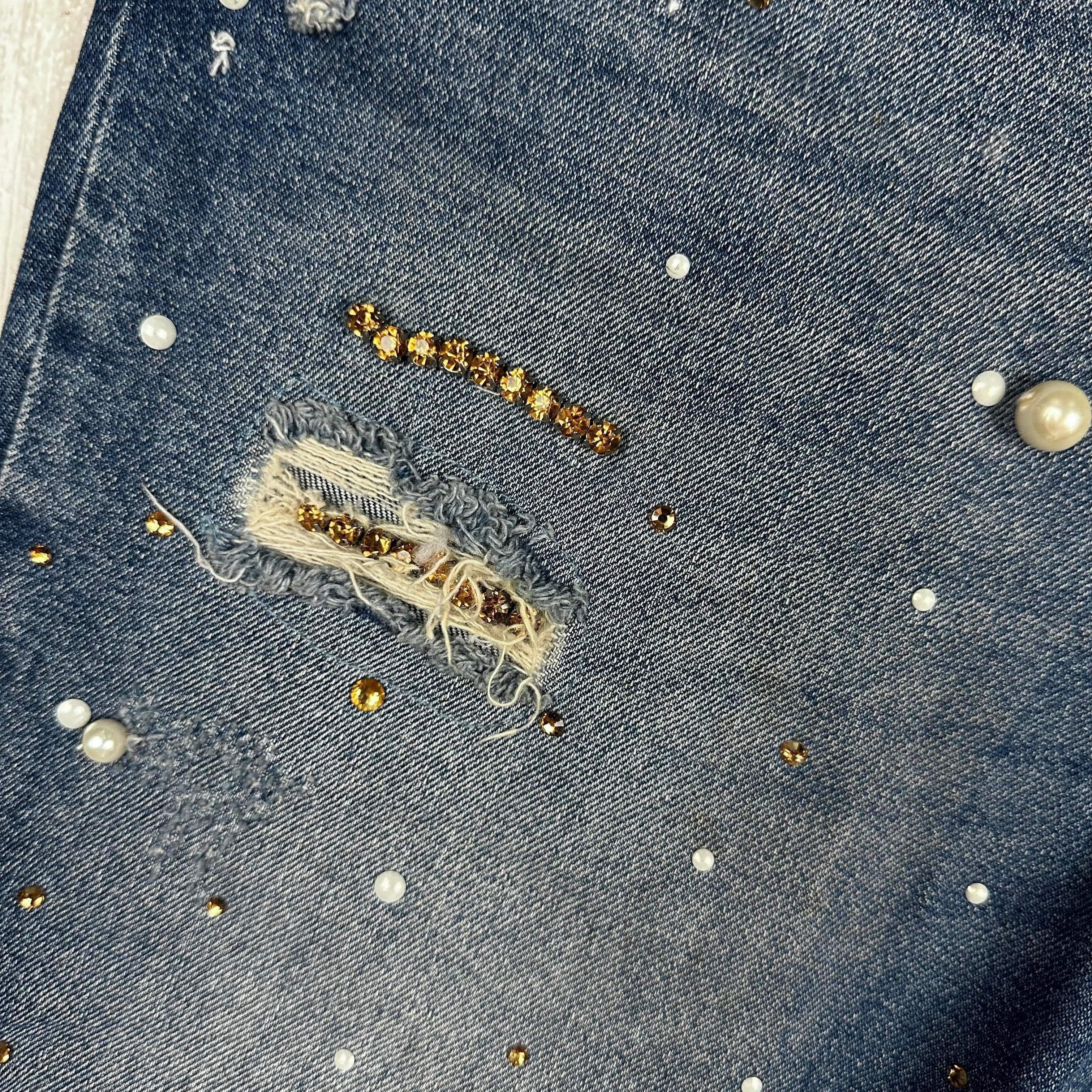 Guess 'Starlet' Skinny Low Crystal Embellished Jeans Size - 28 — photo 7 of 8