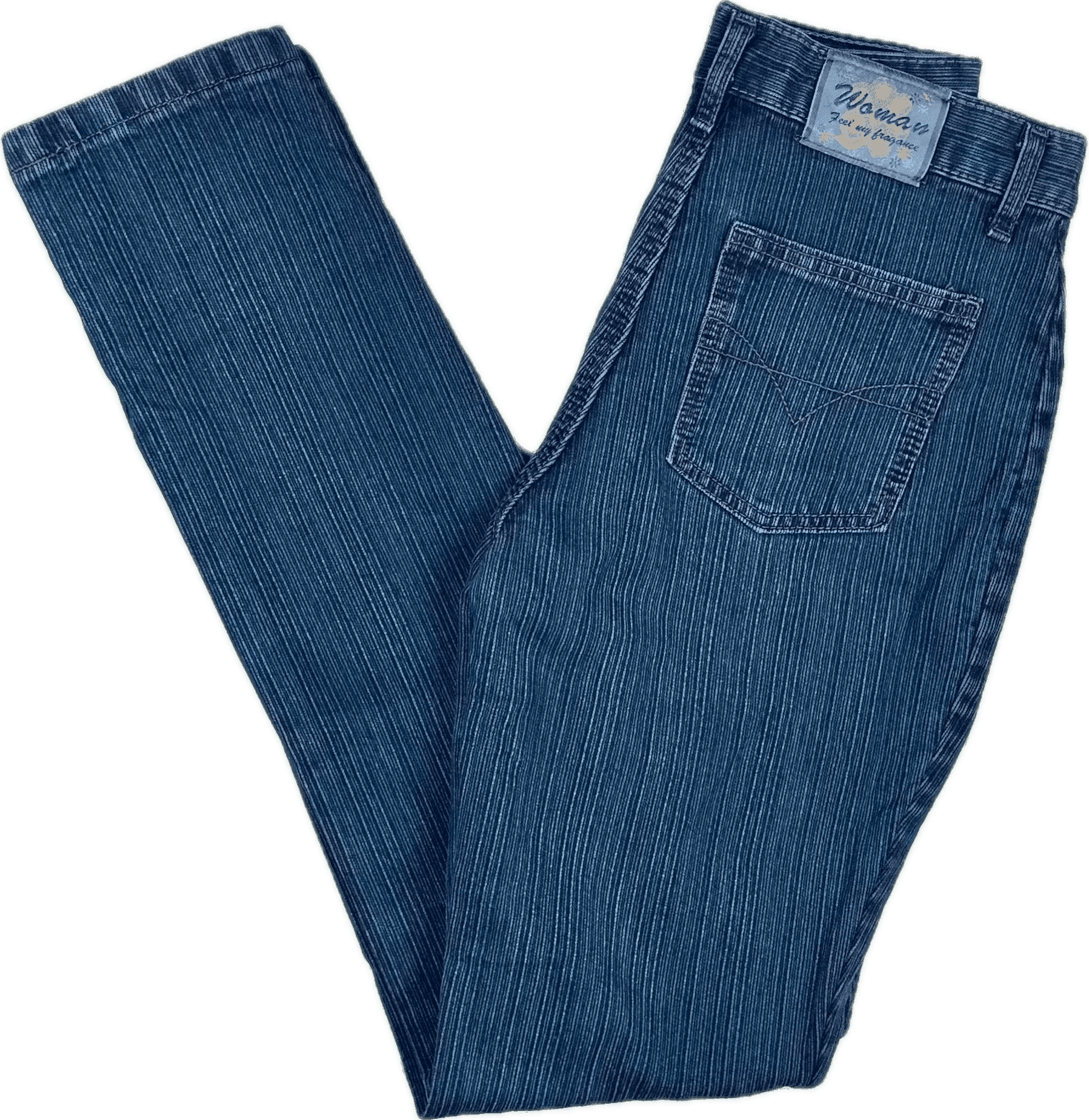 Woman 80's Vintage Exposed Button Ribbed Jeans- Suit Size 6 — photo 1 of 7