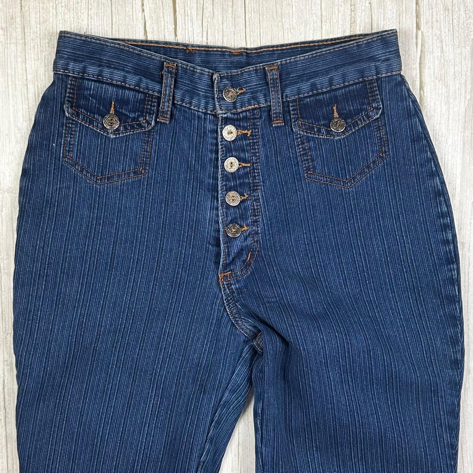 Woman 80's Vintage Exposed Button Ribbed Jeans- Suit Size 6 — photo 3 of 7
