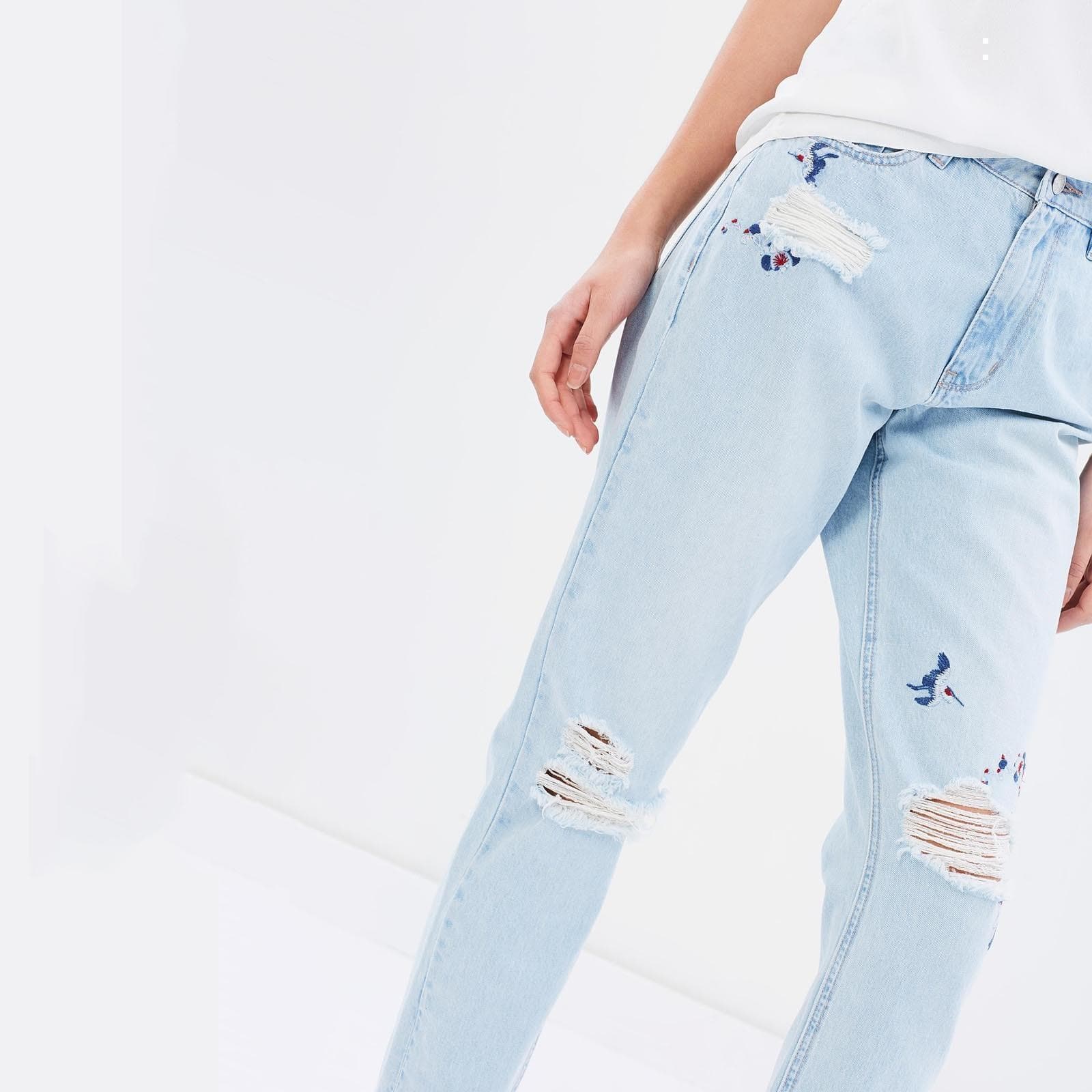 Lee Riders Light Ripped Embroidered 'Girlfriend Jean' - Size 14 — photo 2 of 10