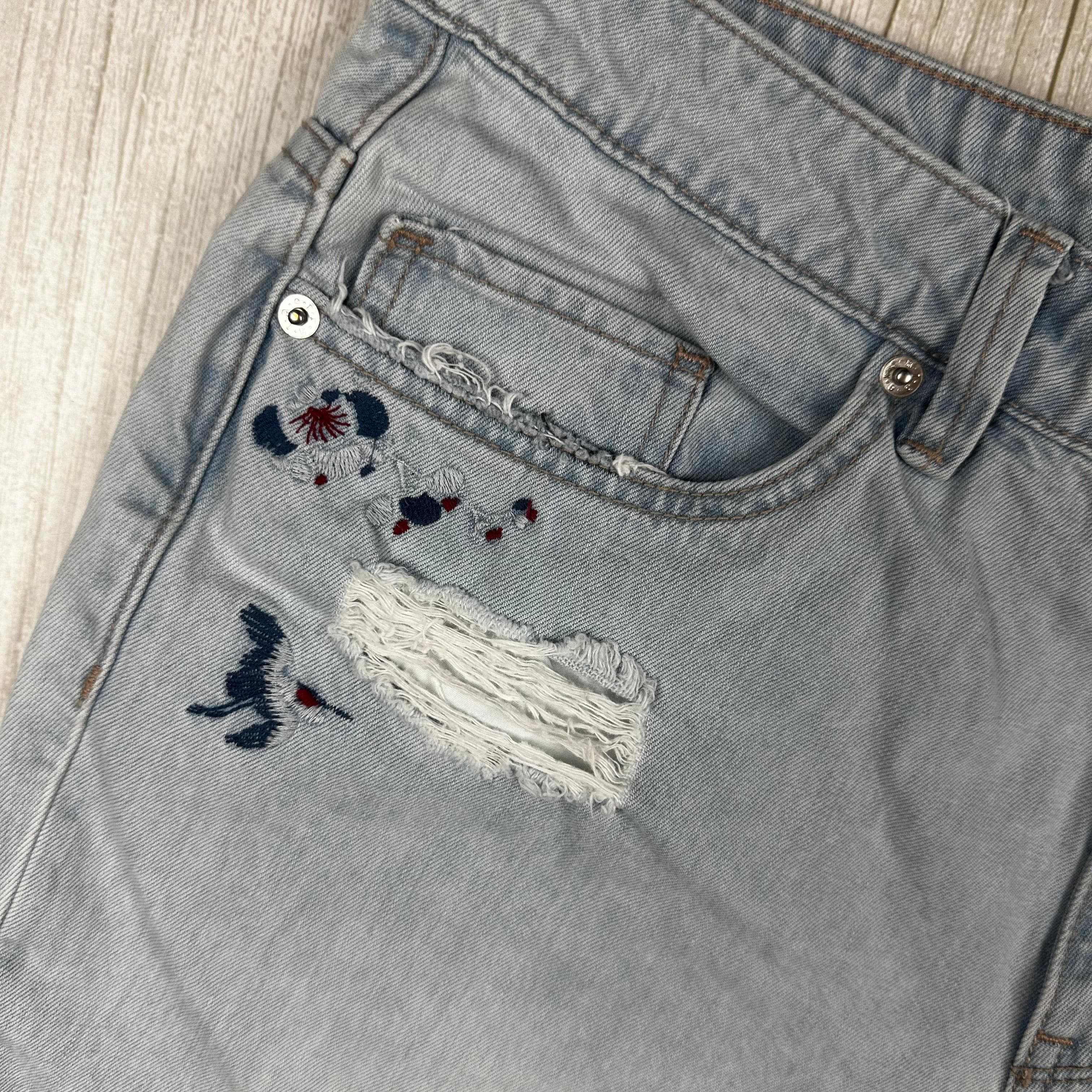 Lee Riders Light Ripped Embroidered 'Girlfriend Jean' - Size 14 — photo 8 of 10