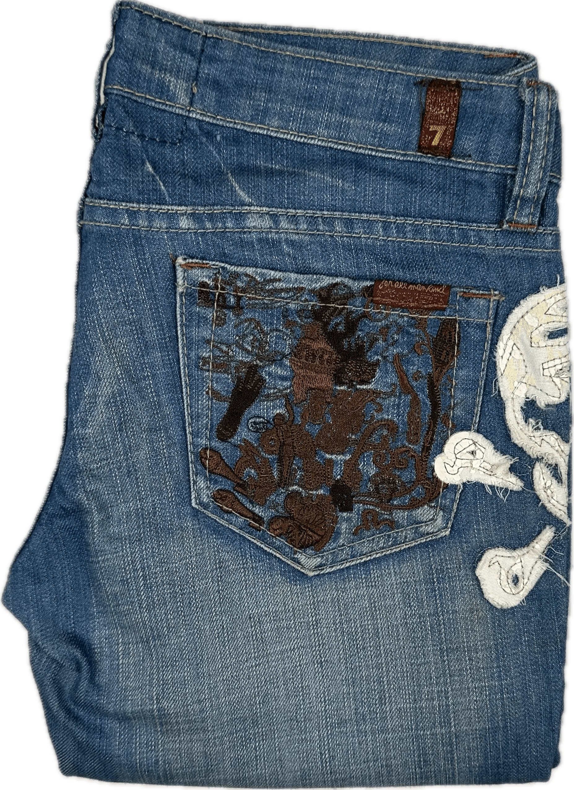 7 for all Mankind 'Skull' Low Rise Slim Straight Jeans Size- 27 — photo 5 of 7