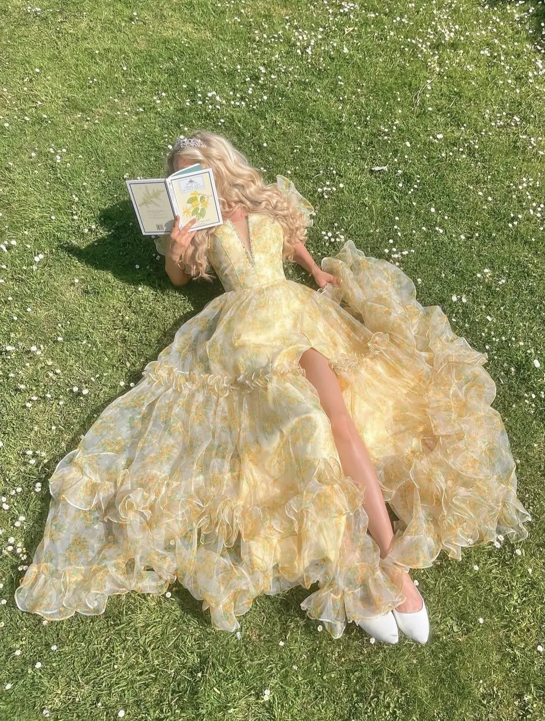 Princesscore aesthetic — The image perfectly embodies Princesscore with its full ballgown silhouette, tiara, pastel palette, and fairytale princess fantasy vibe, aligning with the description's emphasis on Disney-inspired royalty and special-occasion wear.