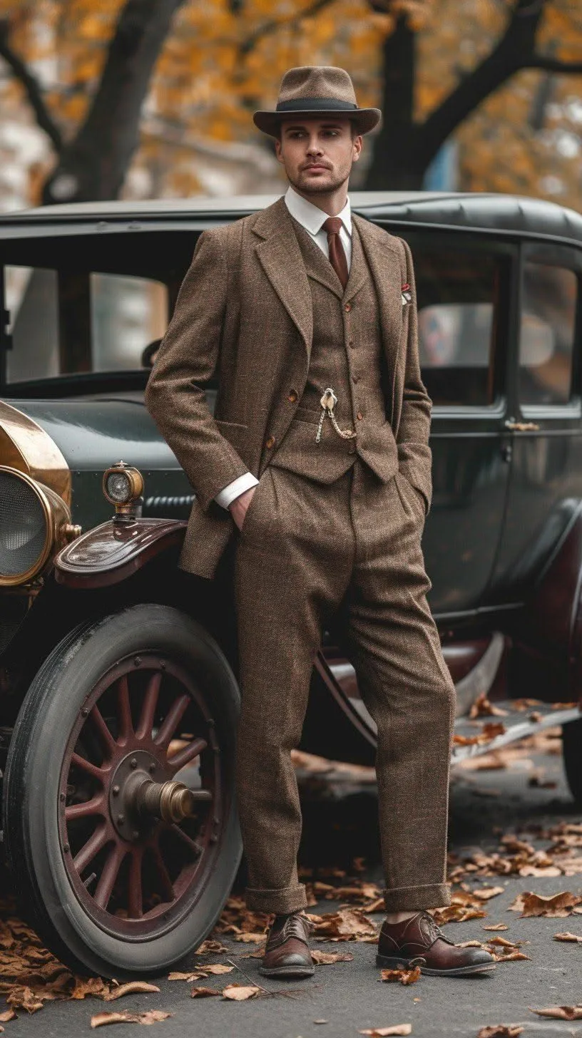 Roaring Twenties aesthetic — This image is a perfect representation of the 'Peaky Blinders' cultural reference, with the specific tailoring and caps.