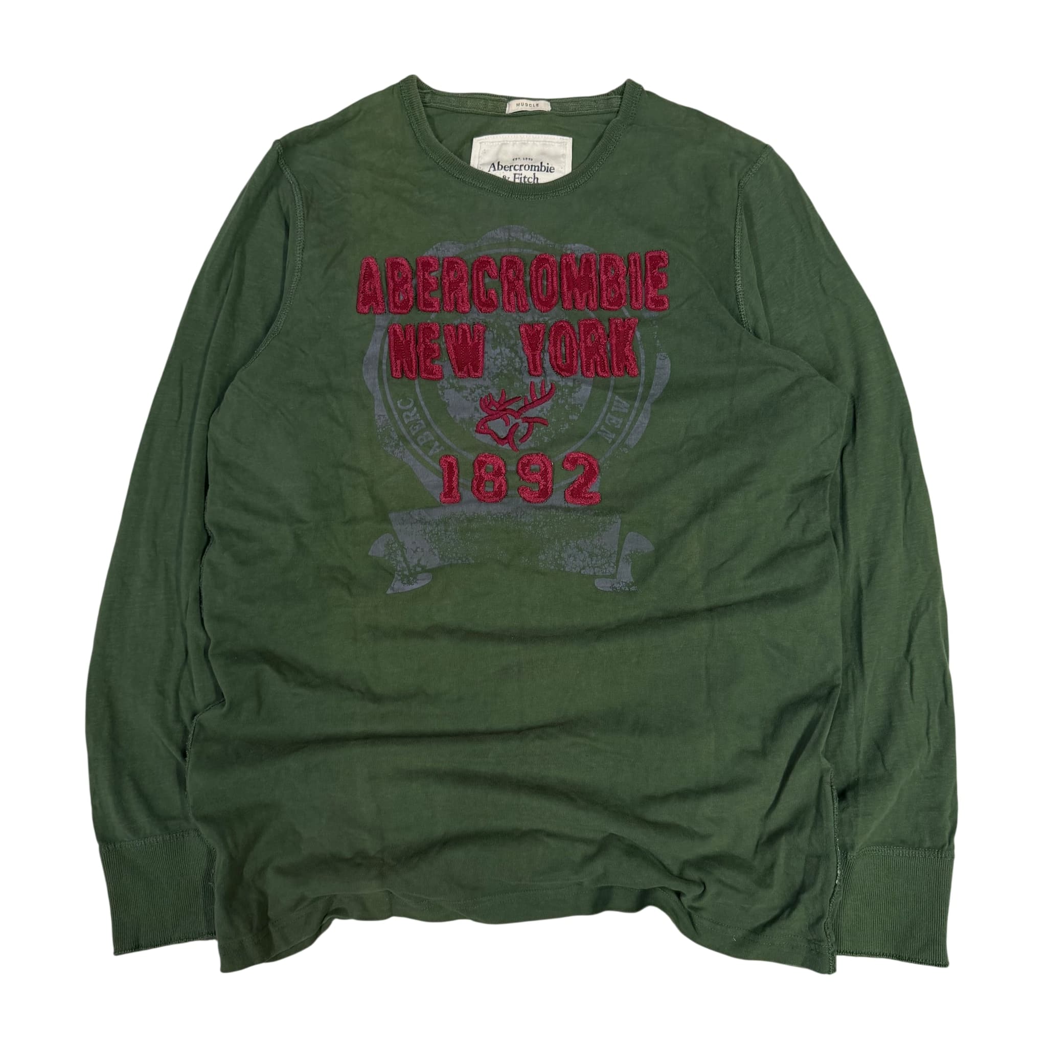 Abercrombie & Fitch Men's Long Sleeve Graphic T-Shirt Green XL — photo 1 of 8