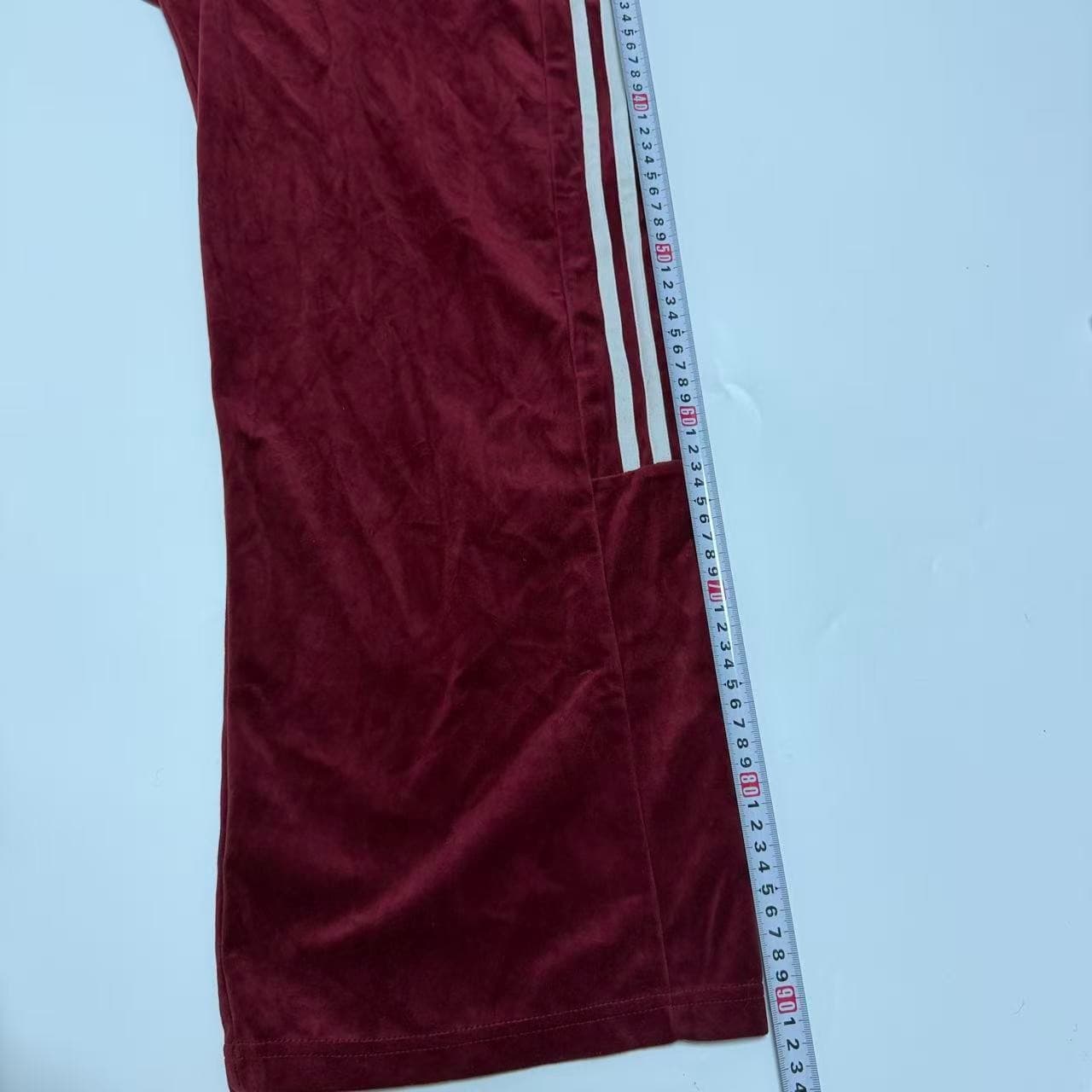 Adidas Neo Maroon Velour Wide Leg Track Pants XL — photo 10 of 12