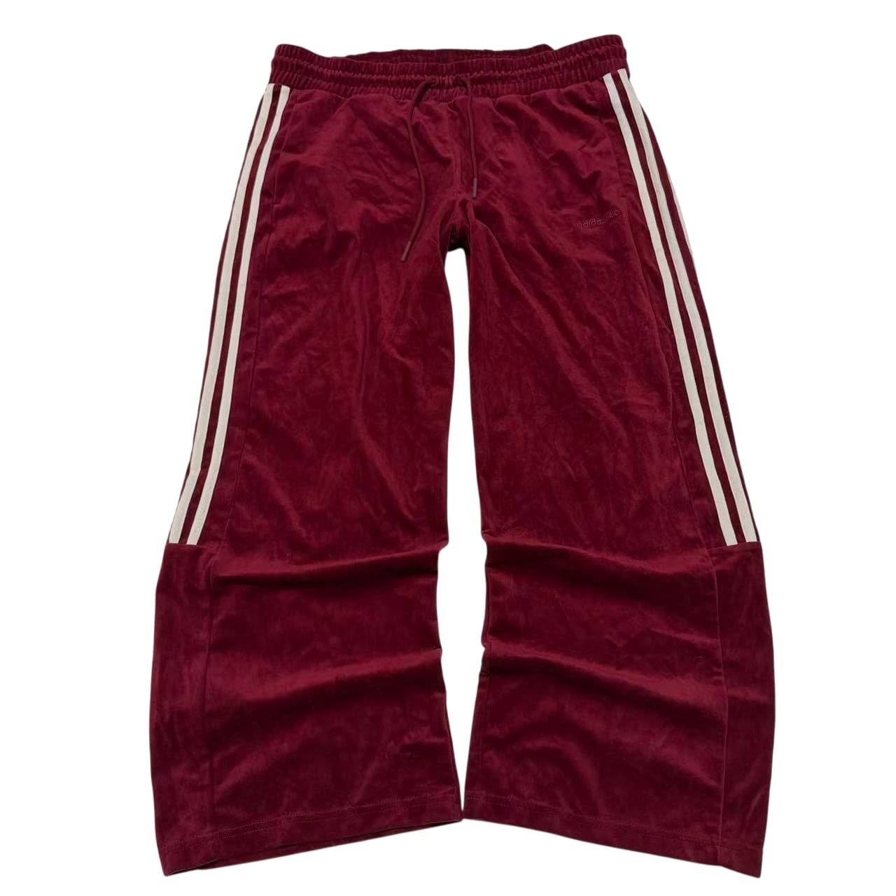 Adidas Neo Maroon Velour Wide Leg Track Pants XL — photo 1 of 12