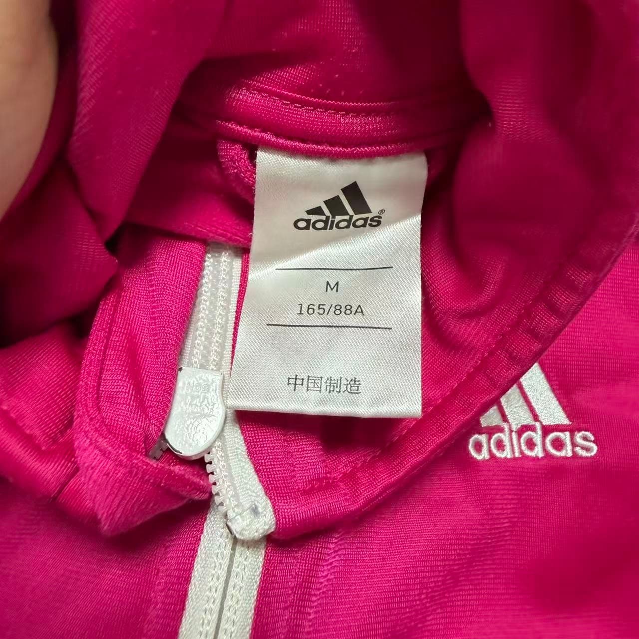 Adidas Pink 3-Stripe Track Jacket Size M — photo 3 of 7