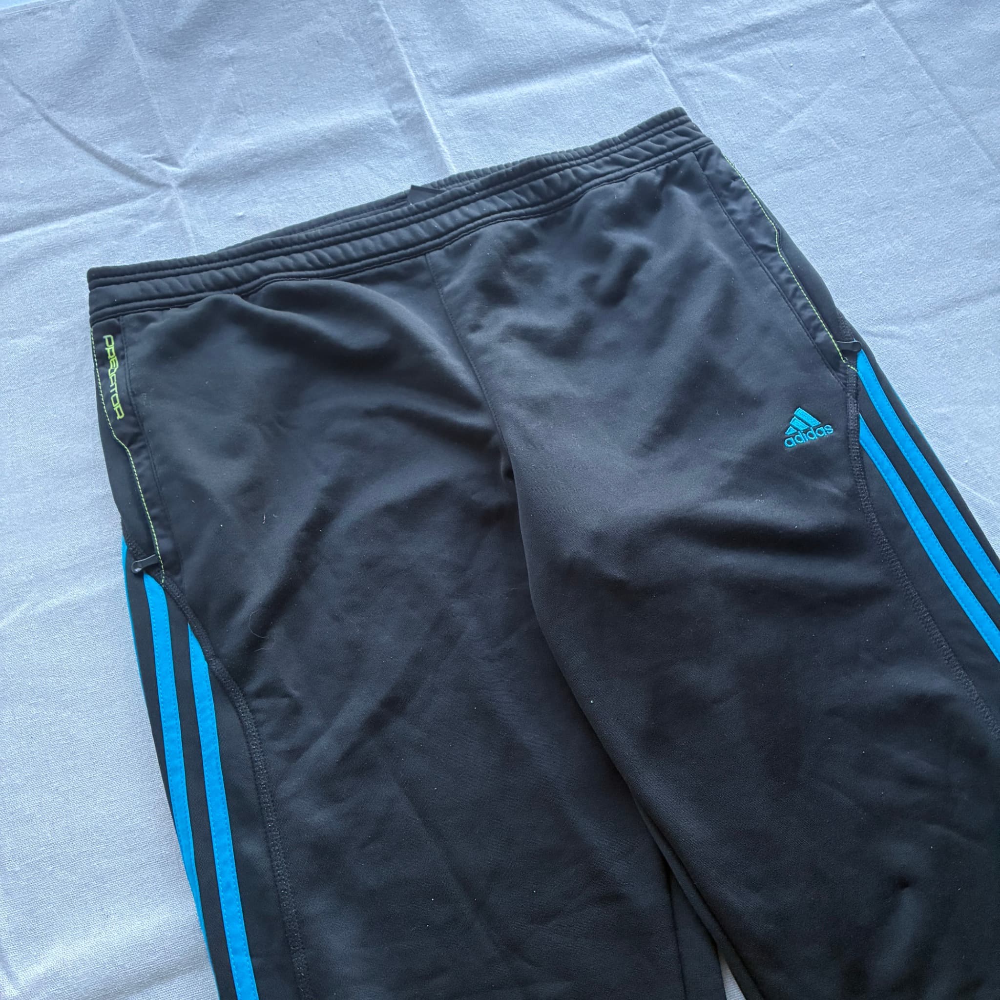 Adidas Predator Track Pants Black With Blue Stripes Men's Size M — photo 3 of 11