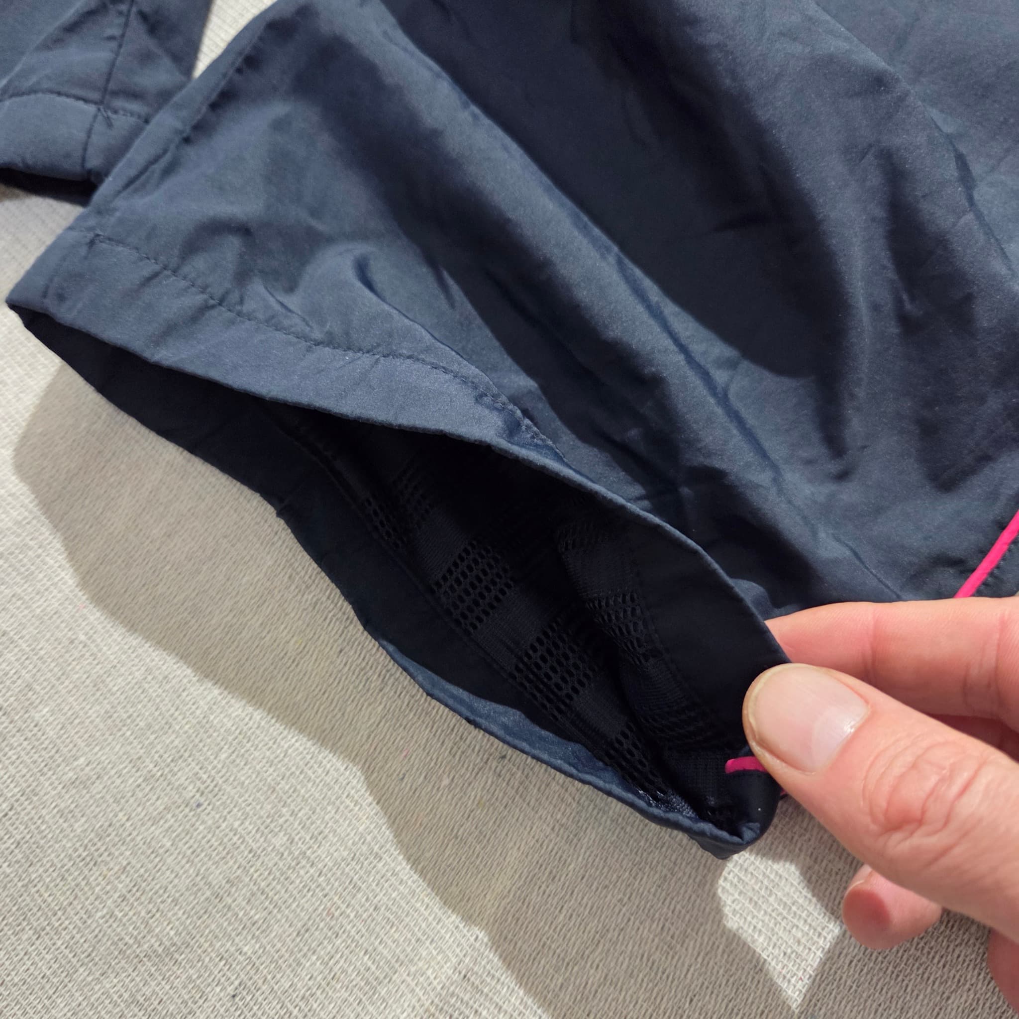 Adidas Vintage 2000s Baggy Nylon Track Pants Navy Pink — photo 2 of 8