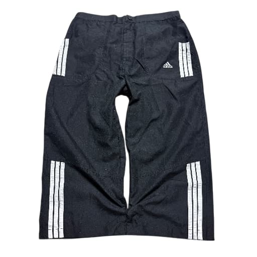 Adidas Vintage 3-Stripe Black Nylon Track Shorts Size XL — photo 1 of 6