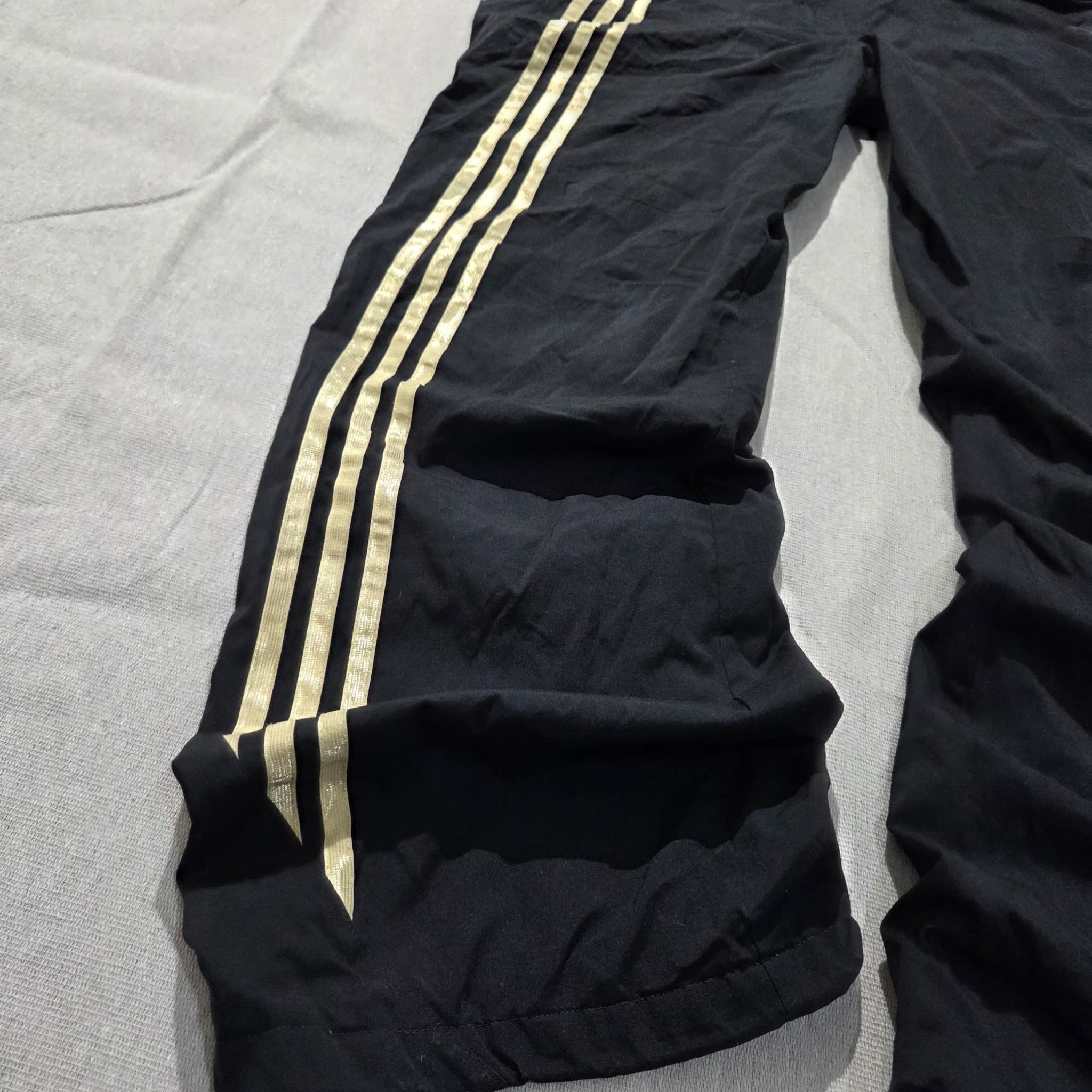 Adidas Vintage Black And Gold Three Stripe Track Pants — photo 6 of 11
