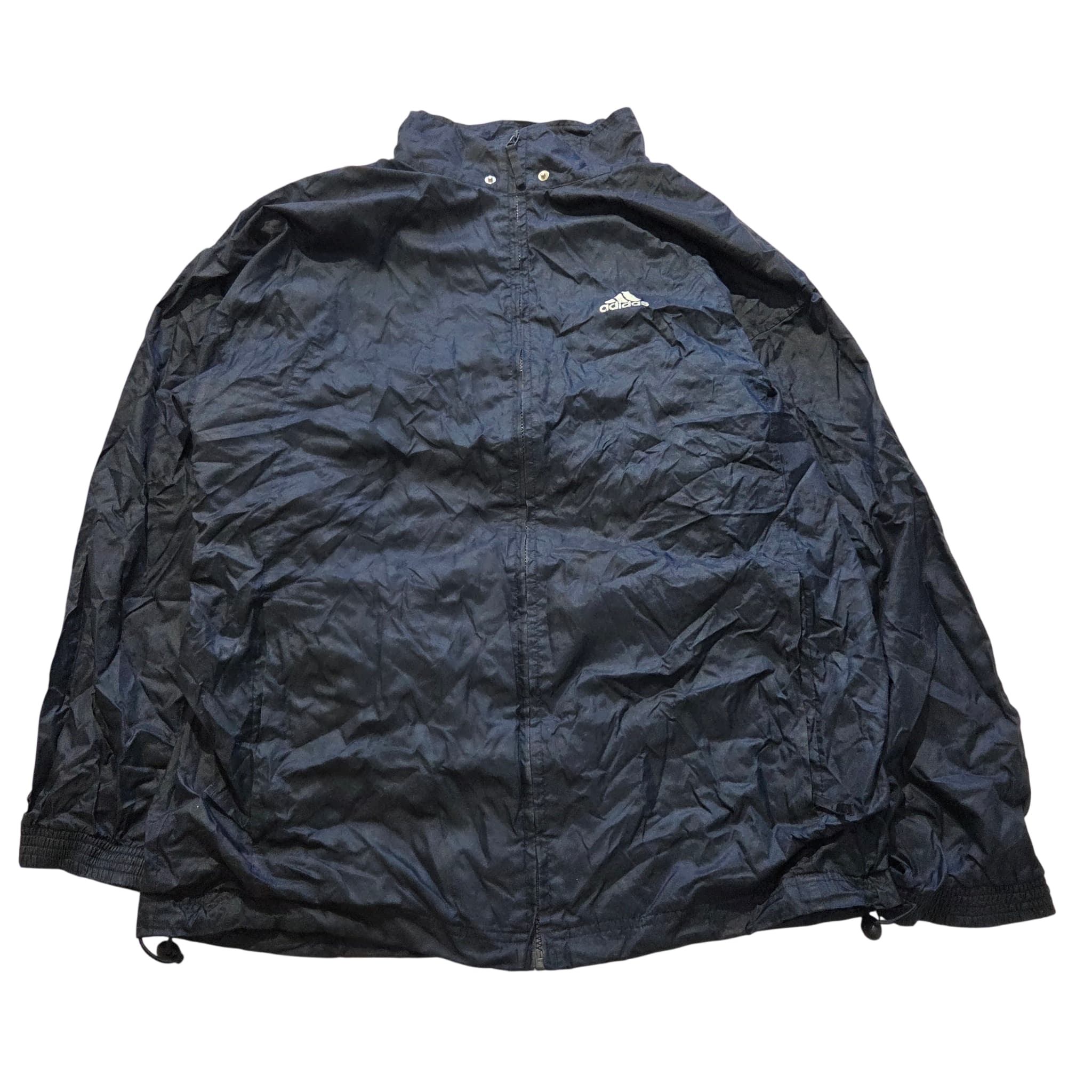 Adidas Vintage Black Full-Zip Windbreaker Jacket Baggy 2000s Release Size M — photo 1 of 7