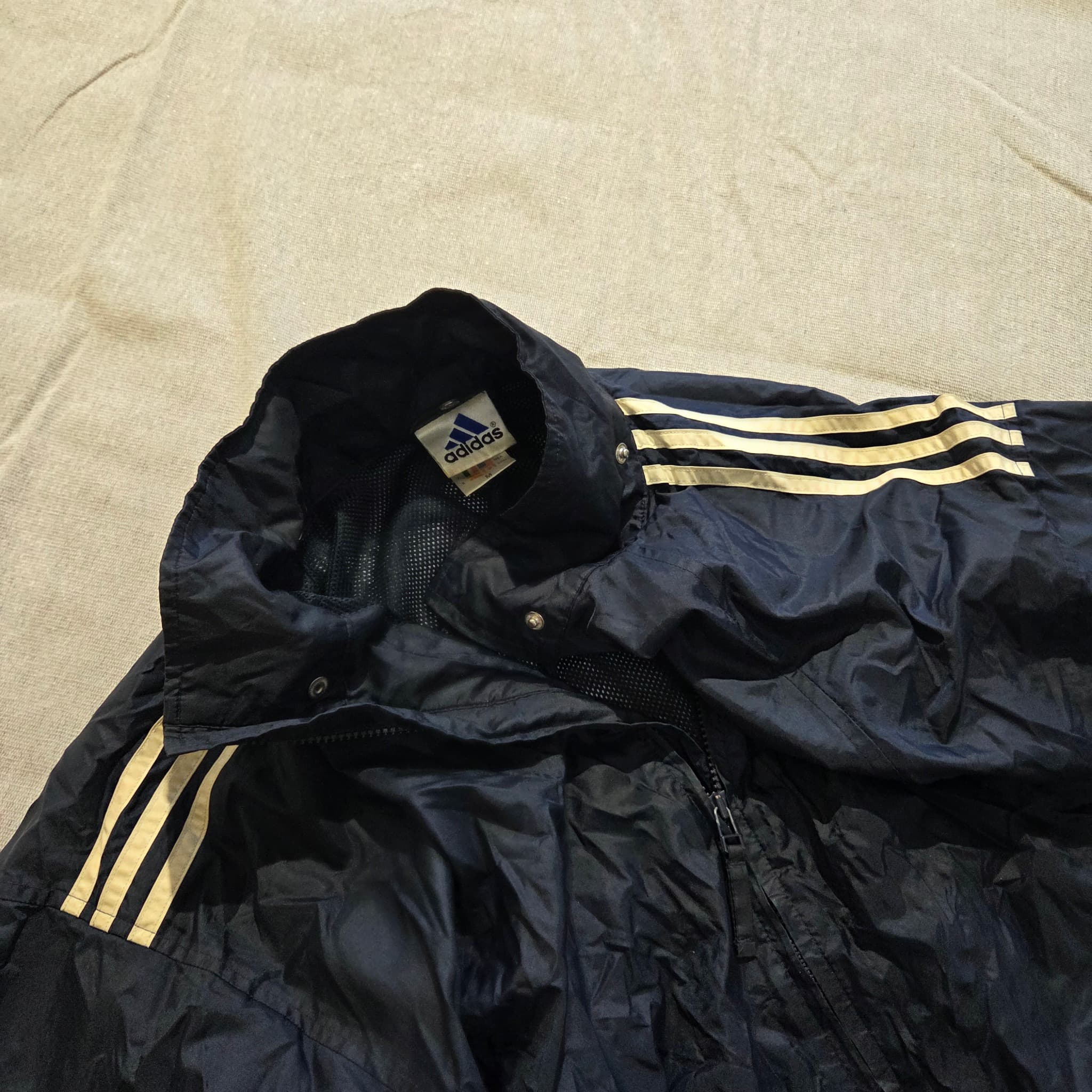 Adidas Vintage Black Full-Zip Windbreaker Jacket Baggy 2000s Release Size M — photo 5 of 7