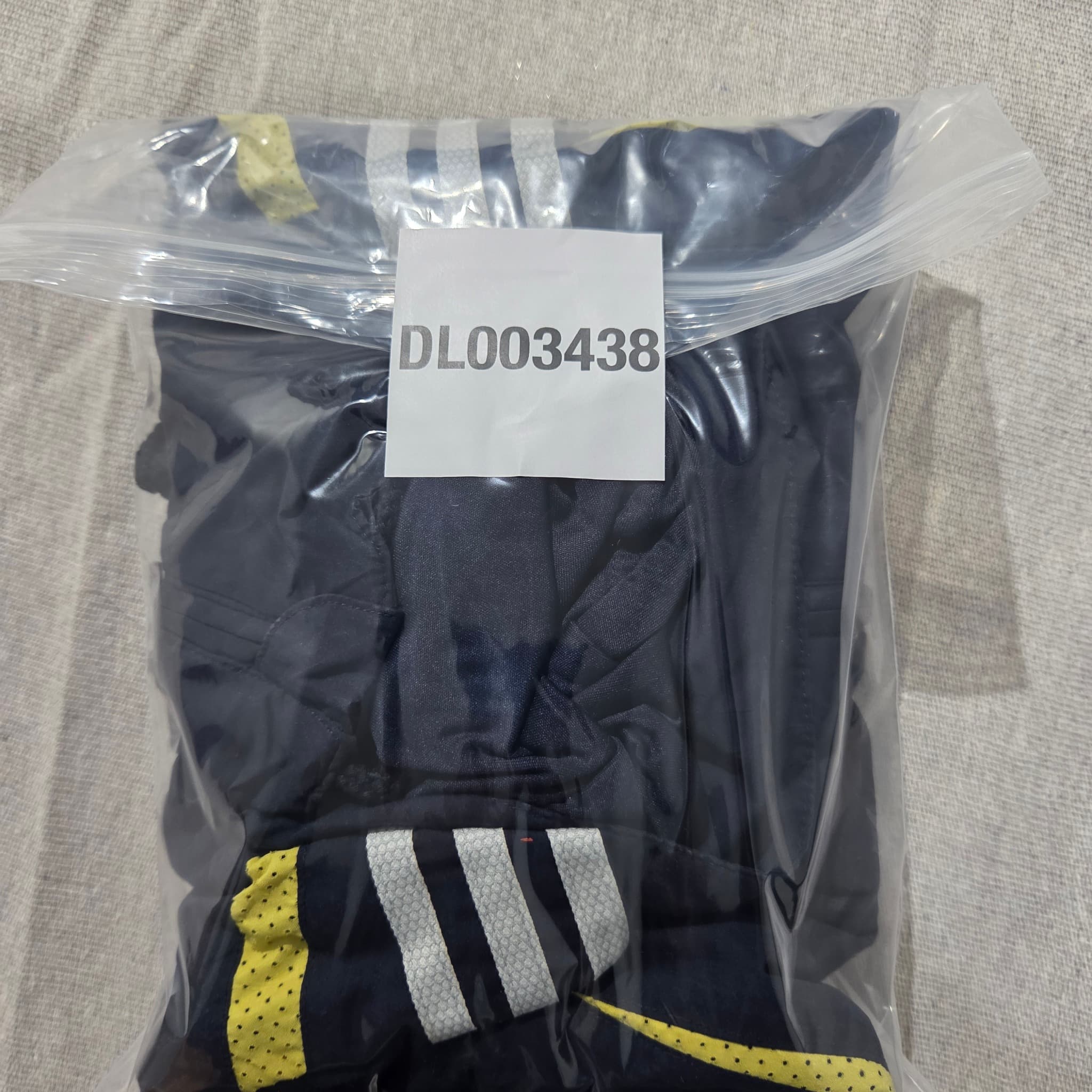 Adidas Vintage Navy Blue Windbreaker Jacket With Yellow Accents — photo 4 of 4