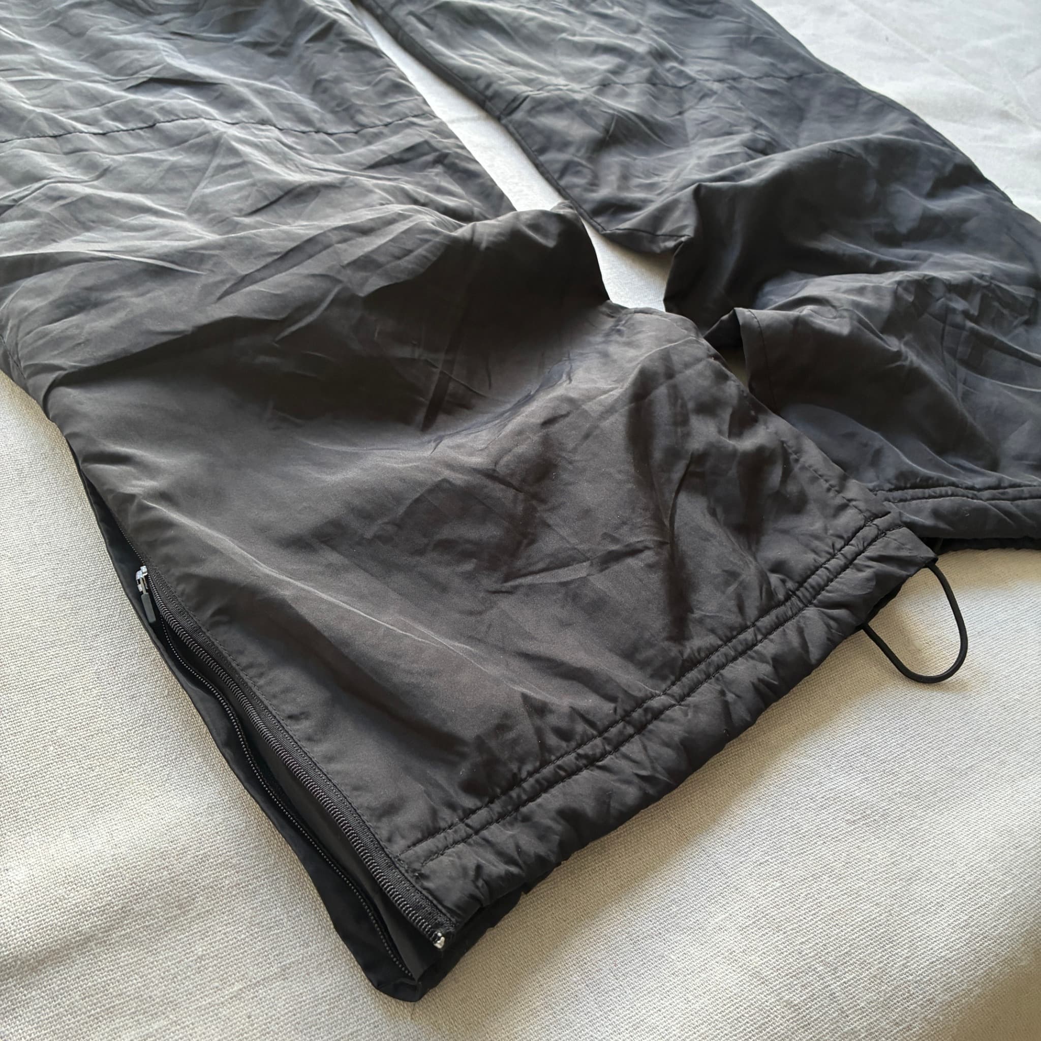 Adidas Vintage Nylon Track Pants Black Baggy 2000s Release Size 6XL — photo 2 of 7