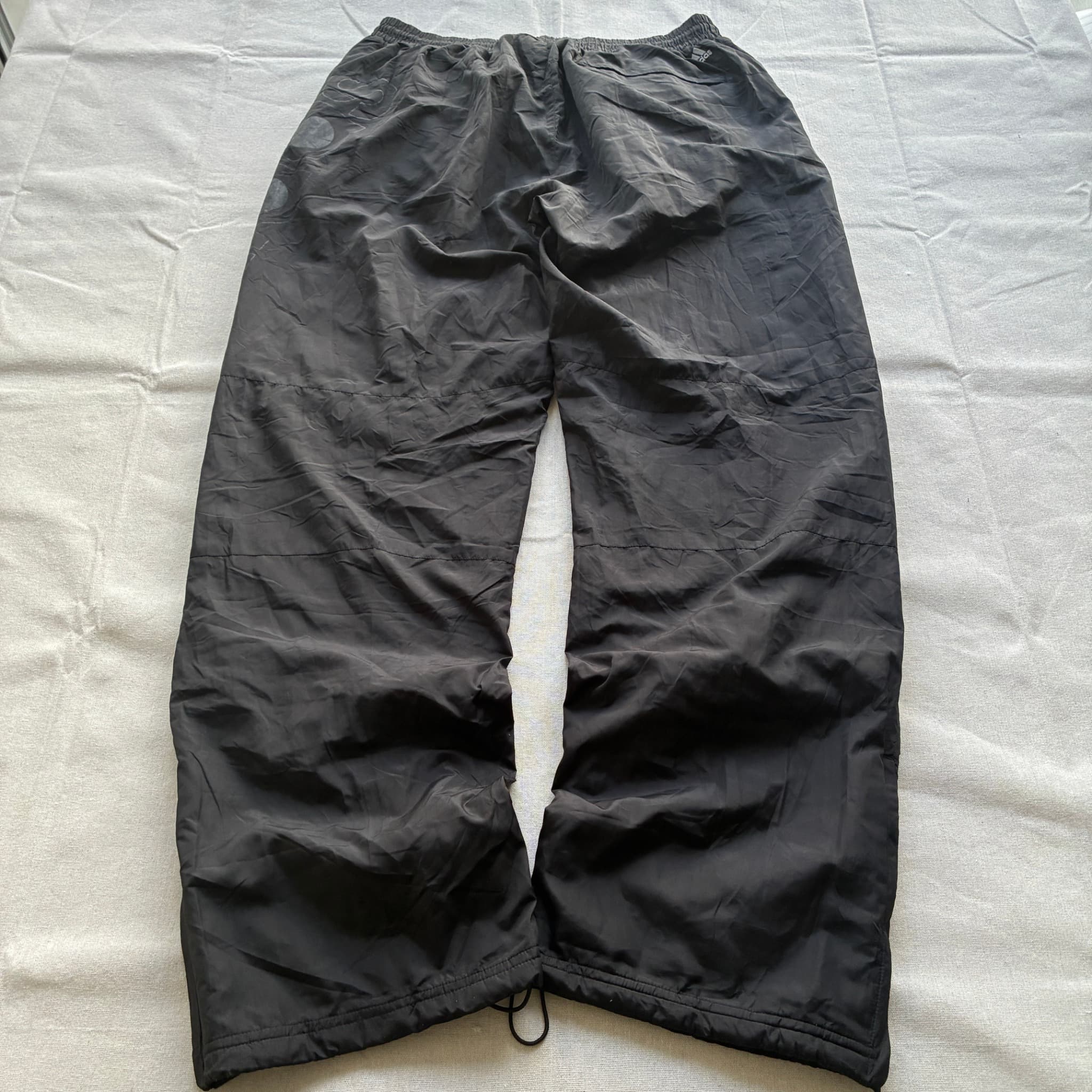 Adidas Vintage Nylon Track Pants Black Baggy 2000s Release Size 6XL — photo 5 of 7