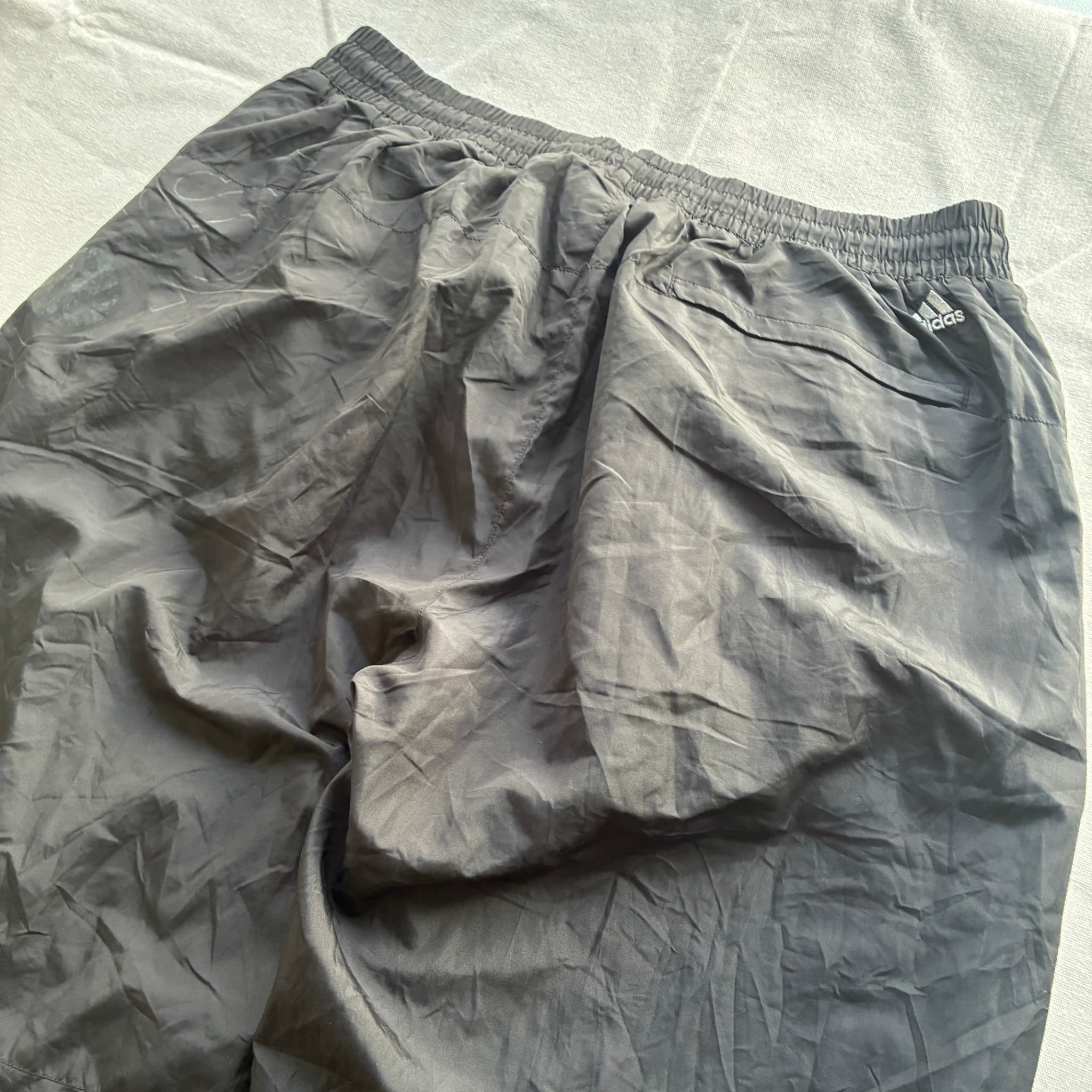 Adidas Vintage Nylon Track Pants Black Baggy 2000s Release Size 6XL — photo 6 of 7