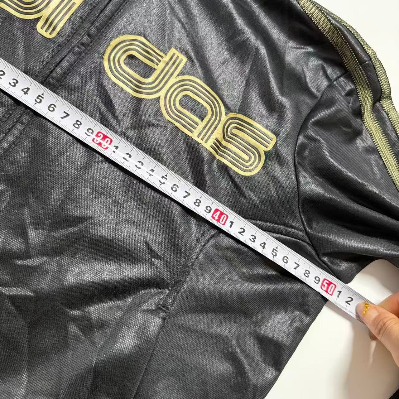 Adidas Vintage Shiny Black & Gold Track Jacket S — photo 4 of 5