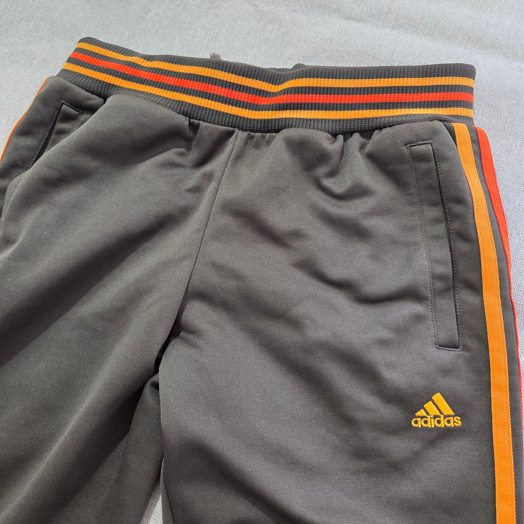 Adidas Vintage Track Pants Black With Orange And Red Stripes Baggy Y2K — photo 2 of 6