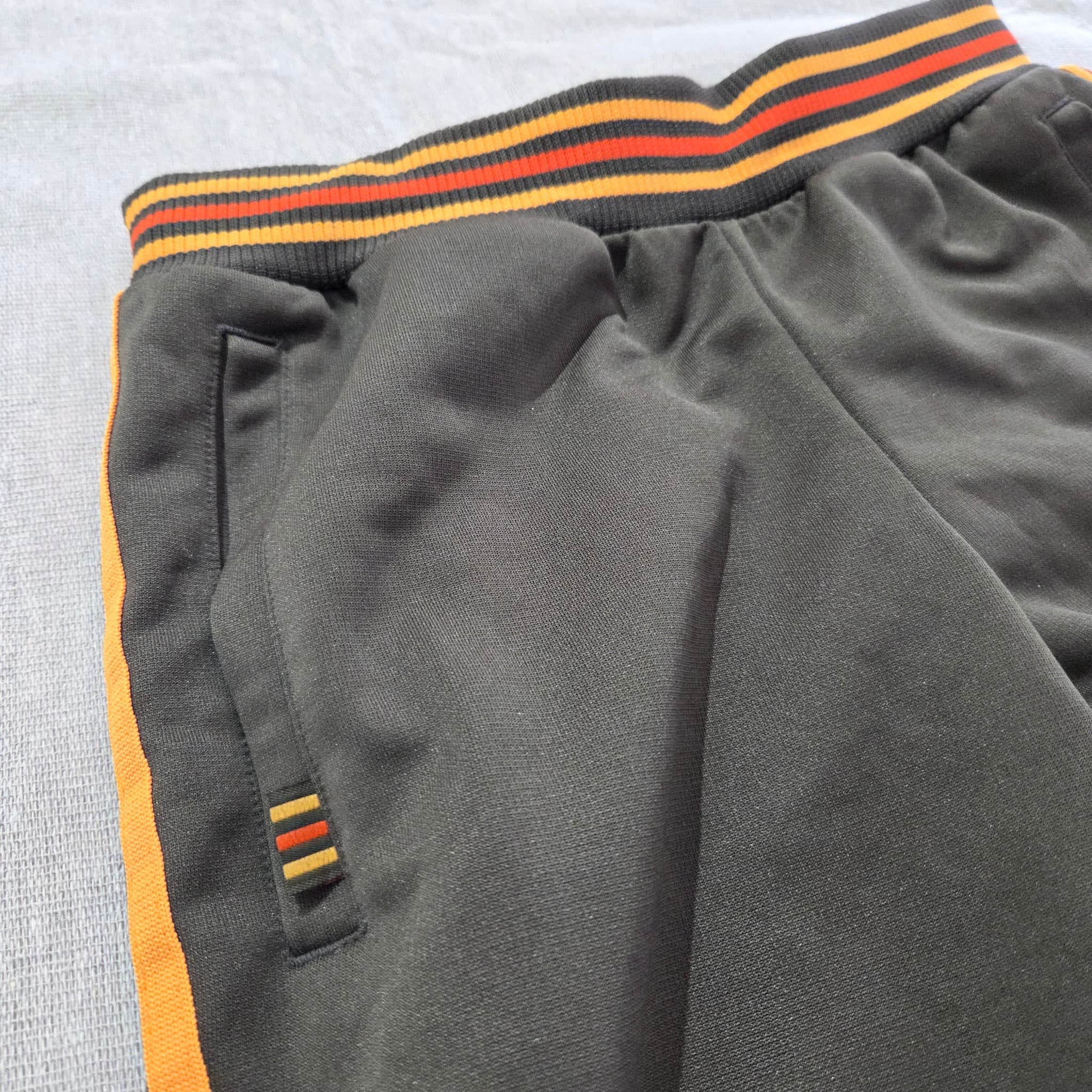 Adidas Vintage Track Pants Black With Orange And Red Stripes Baggy Y2K — photo 3 of 6