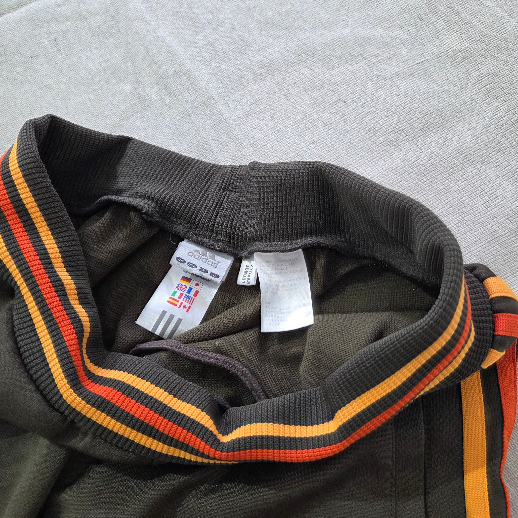 Adidas Vintage Track Pants Black With Orange And Red Stripes Baggy Y2K — photo 4 of 6