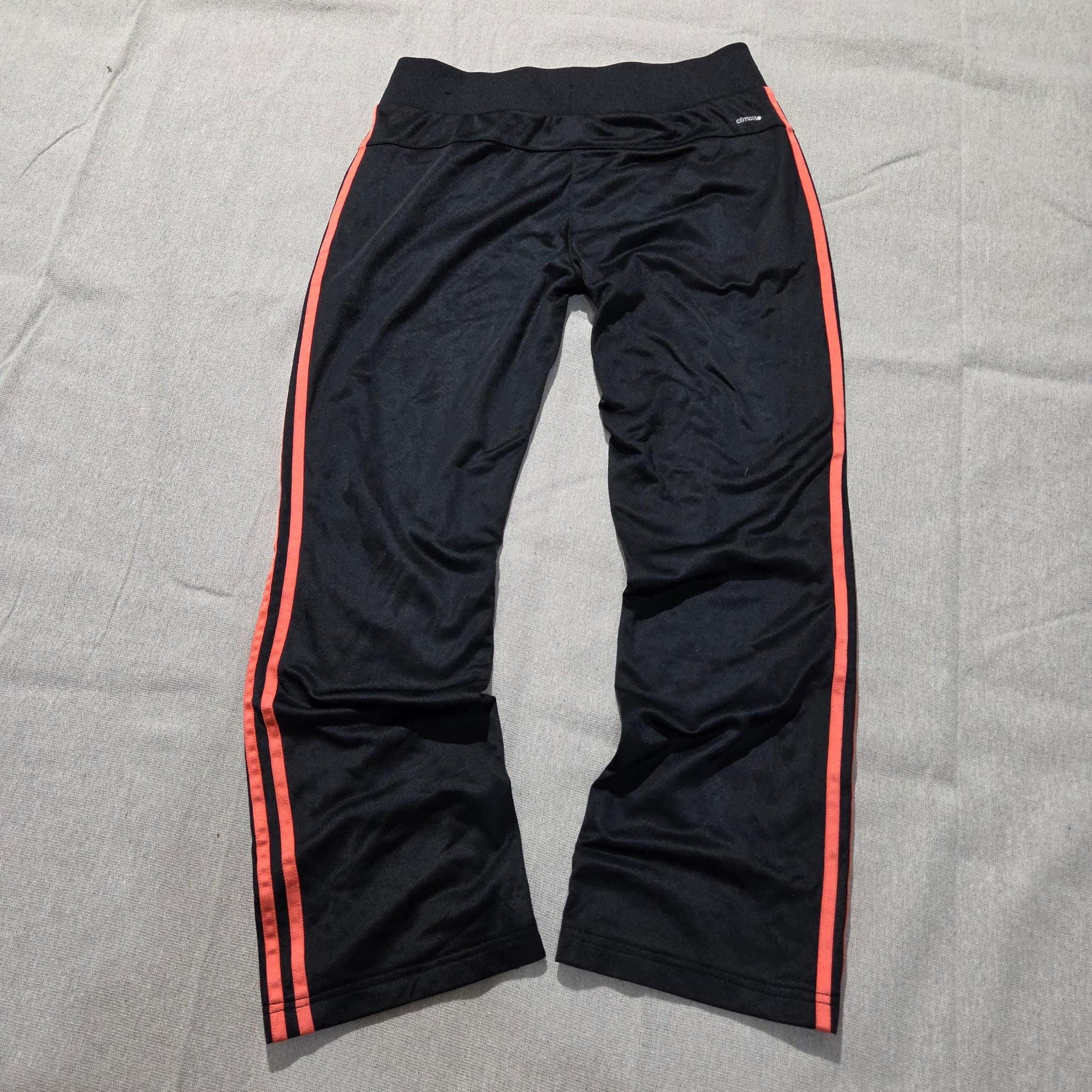 Adidas Women's Black And Coral Pink 3-Stripe Track Pants — photo 4 of 7